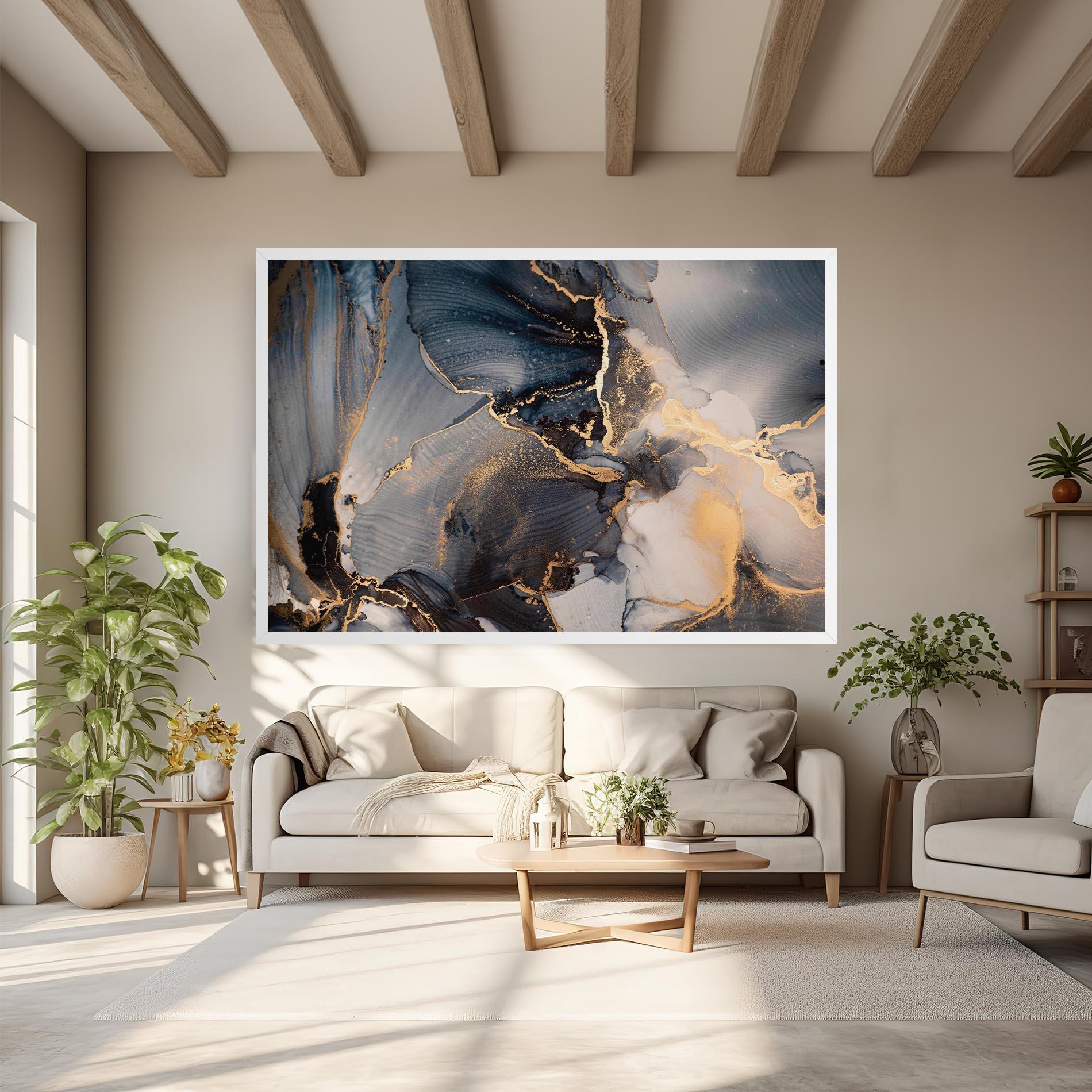 Leinwandbild Golden Abstract Marble mockup 6