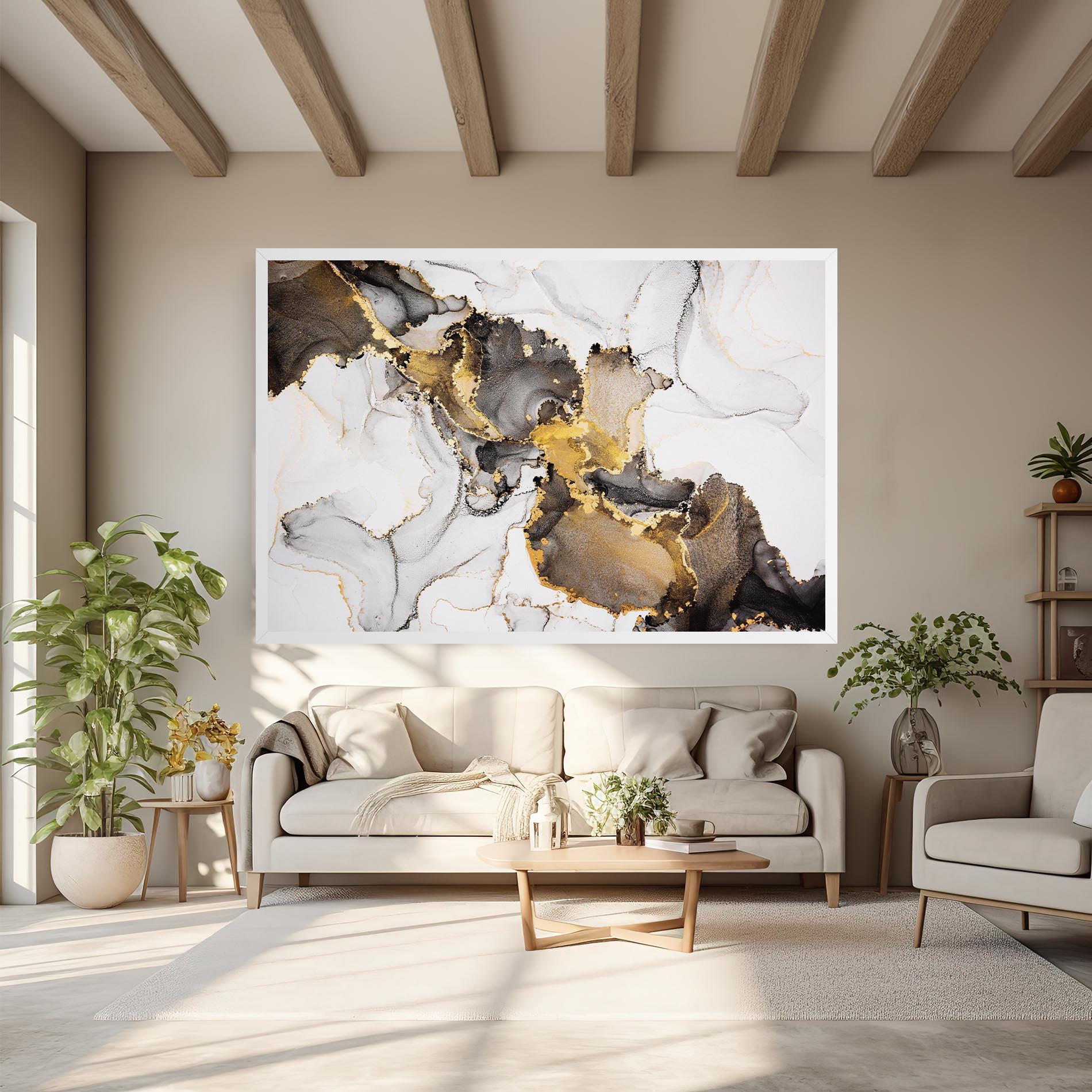 Leinwandbild Golden Marble Shades mockup 6