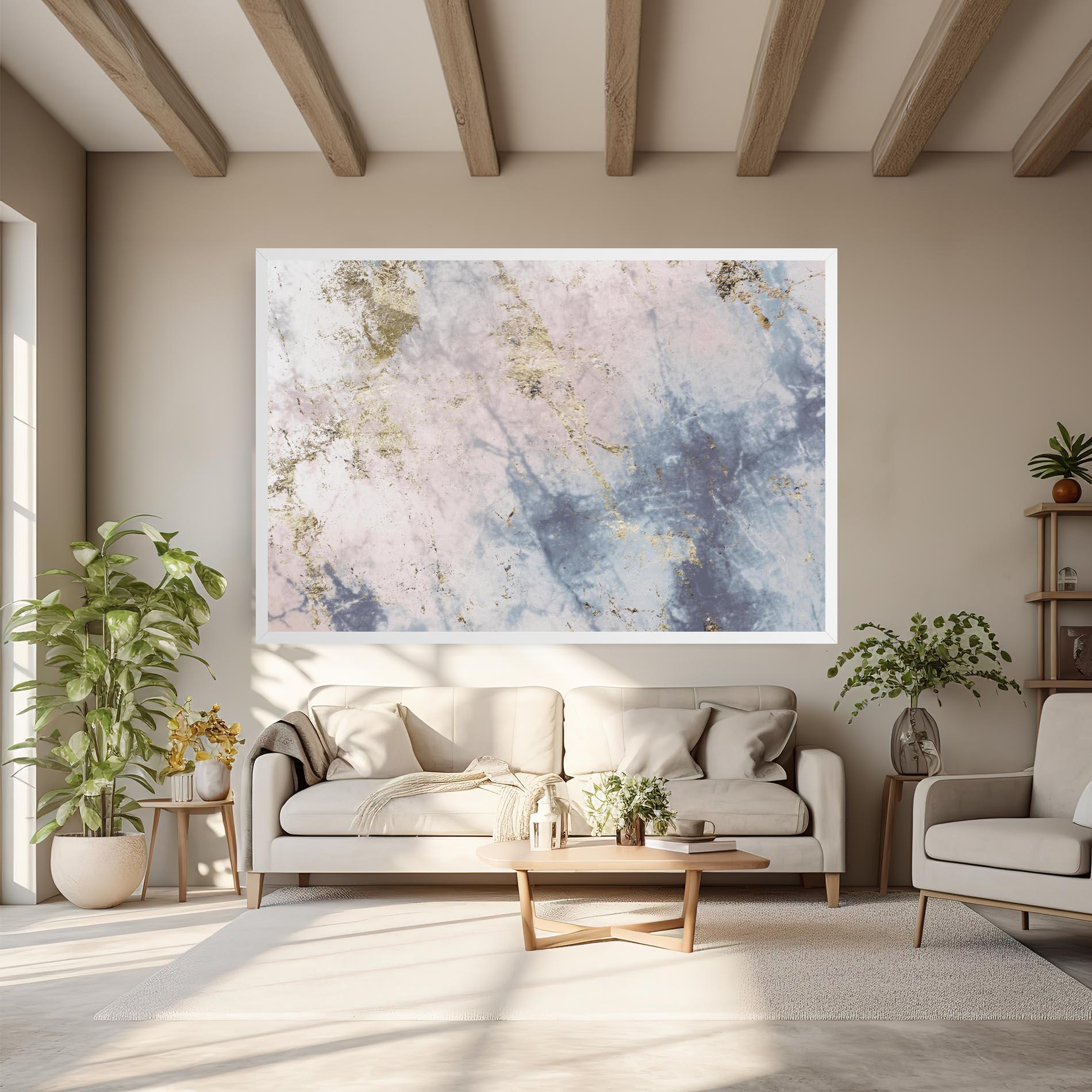 Leinwandbild Pink Blue Marble mockup 6