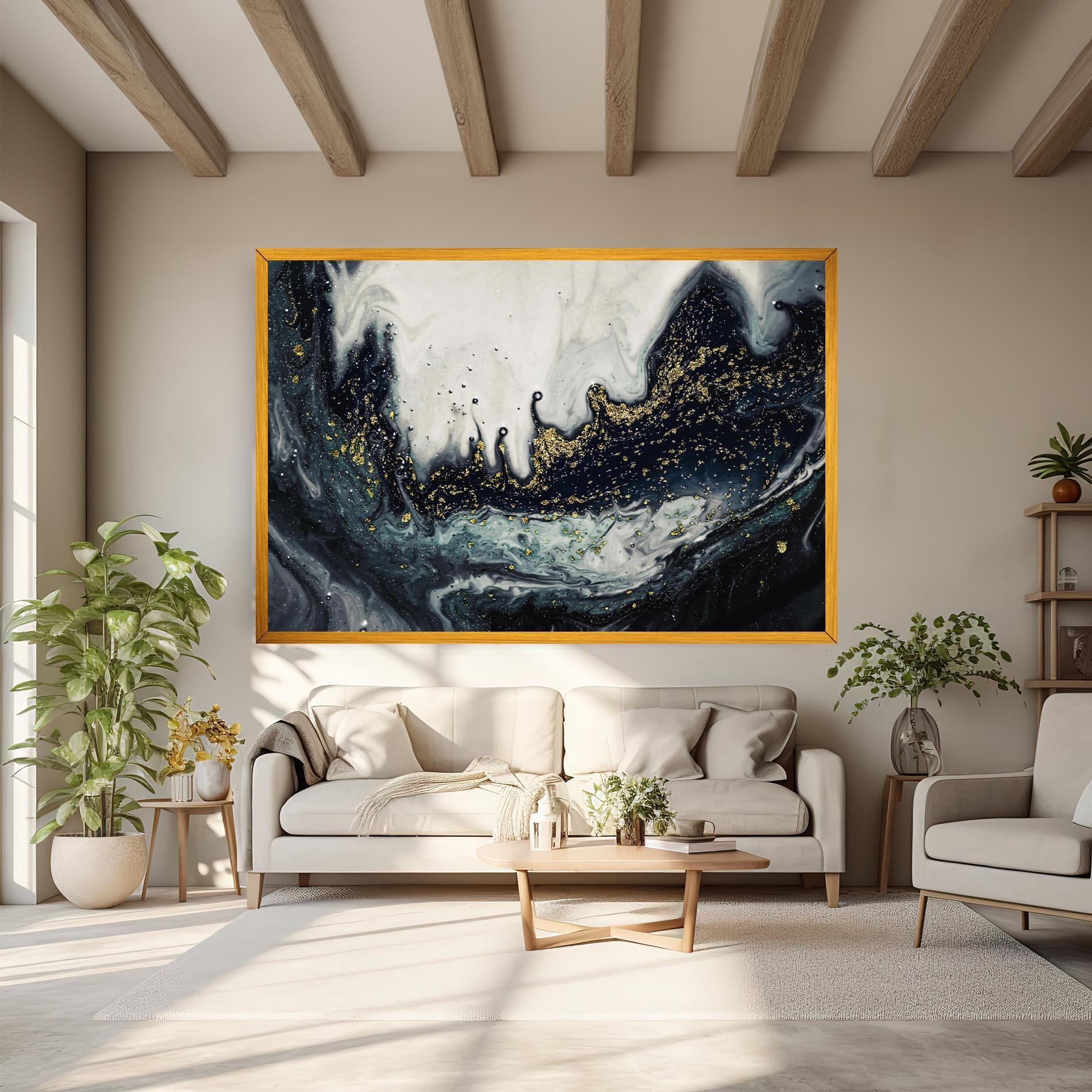 Leinwandbild Abstract Black mockup 6