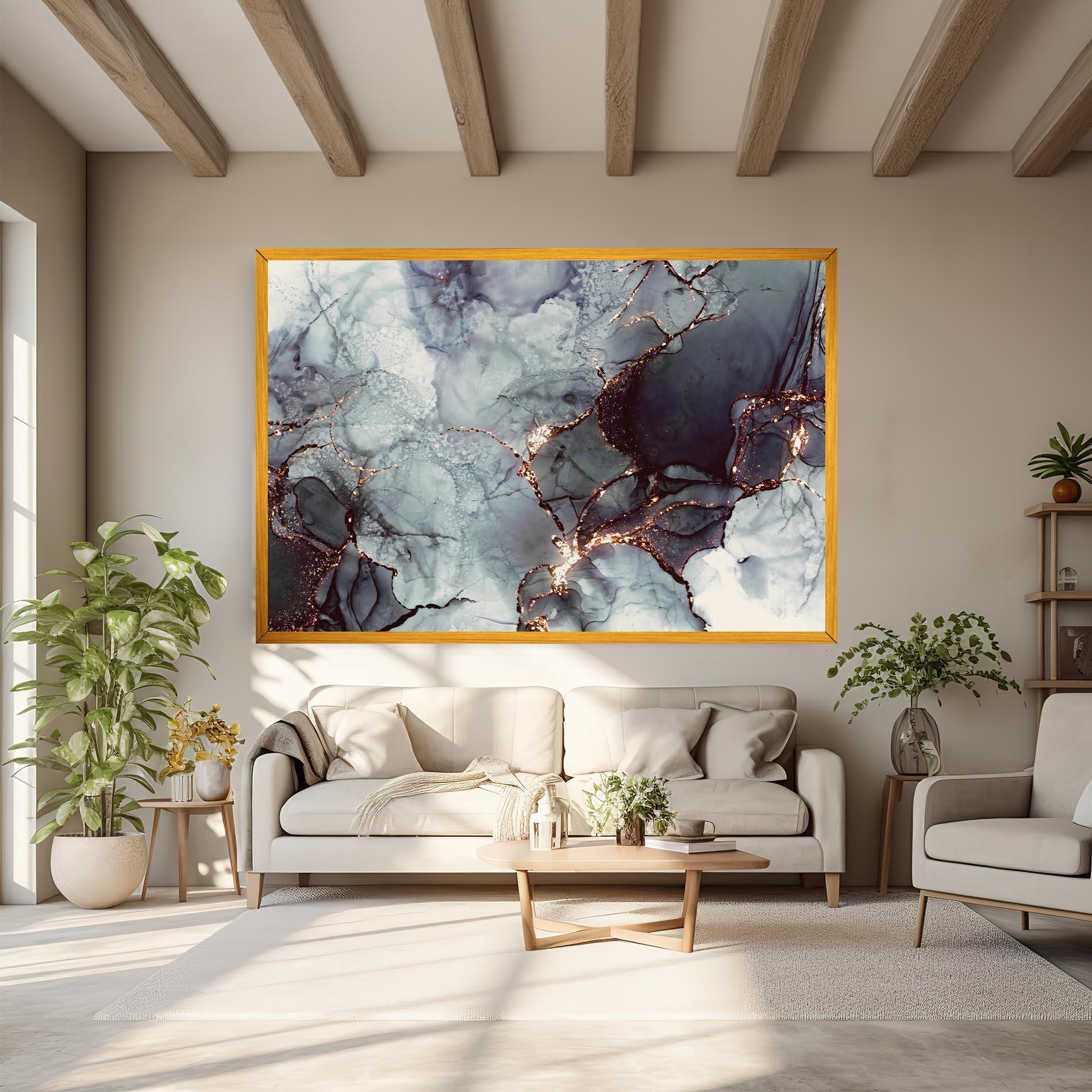 Leinwandbild Abstract Gold Path mockup 6