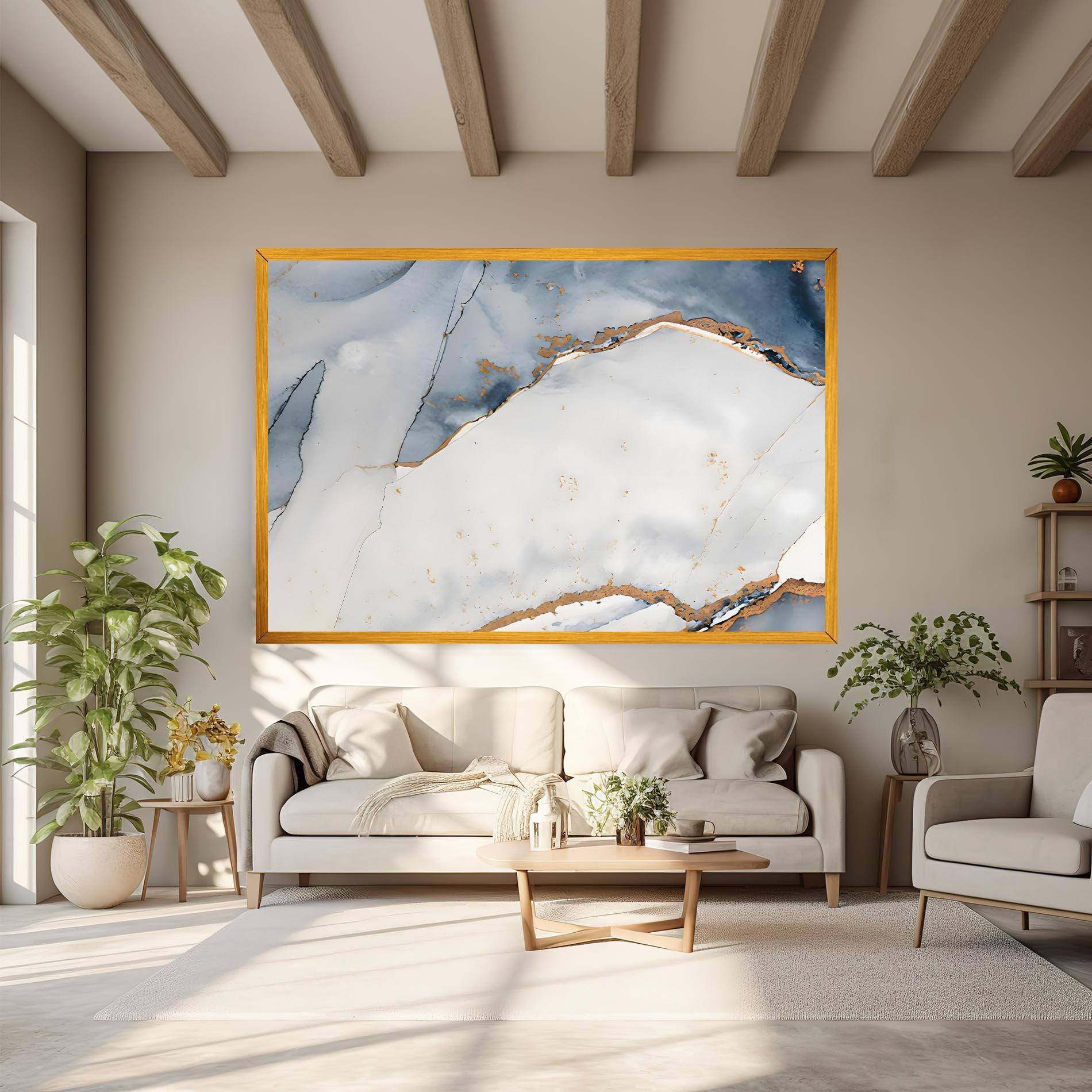 Leinwandbild Blue Watercolor mockup 6