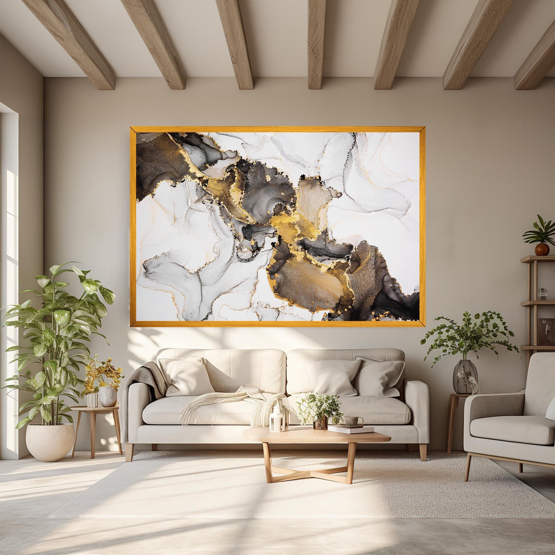 Leinwandbild Golden Marble Shades mockup 6