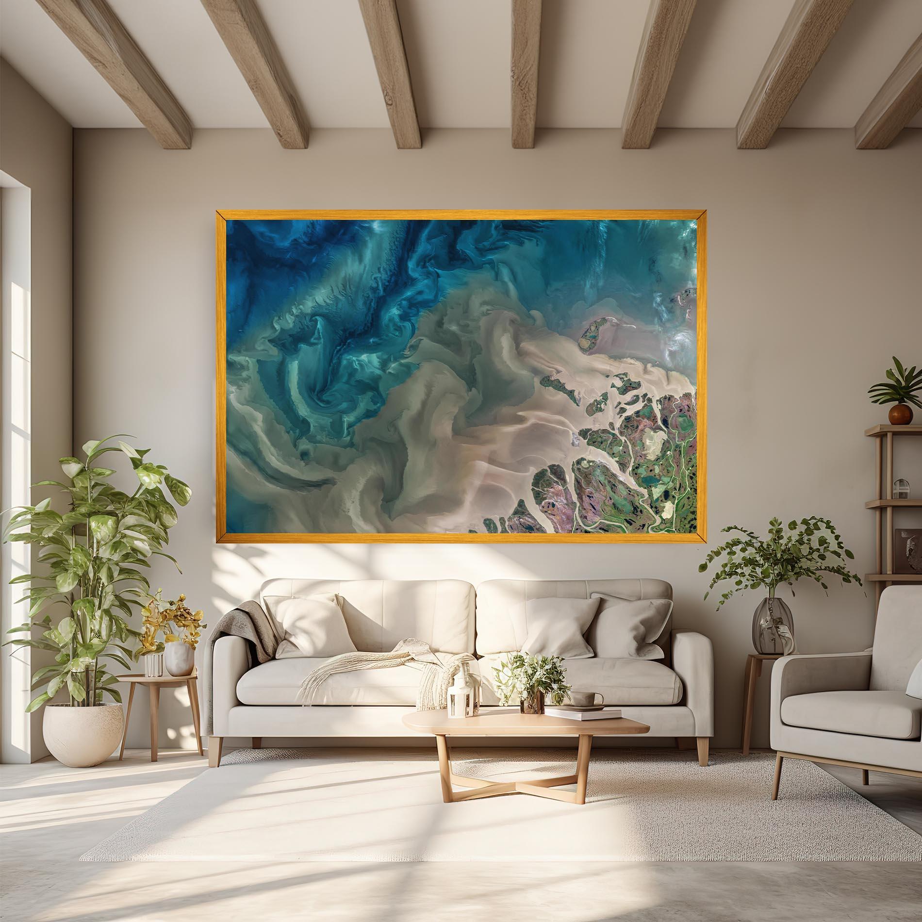 Leinwandbild Ocean Blue Marble mockup 6