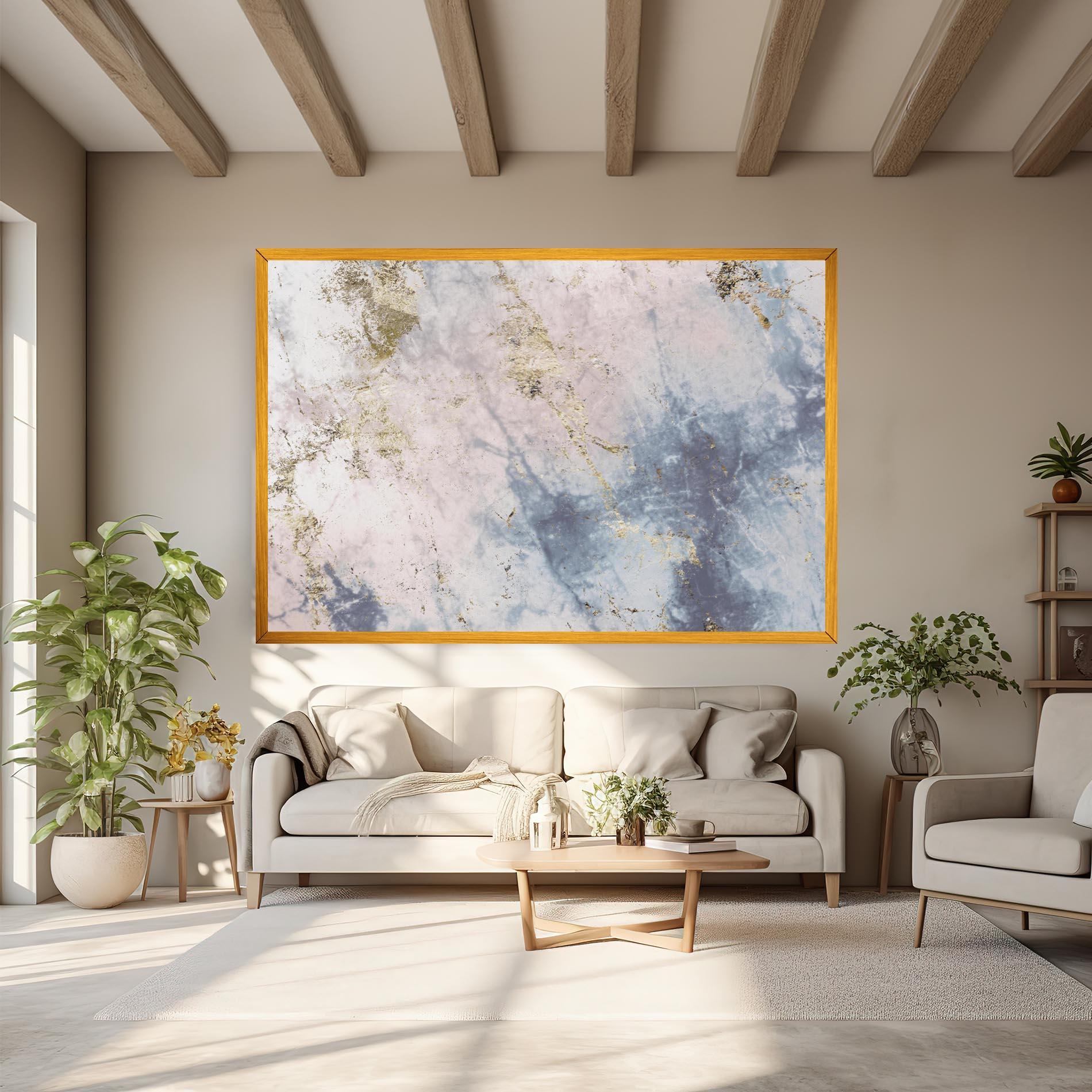 Leinwandbild Pink Blue Marble mockup 6