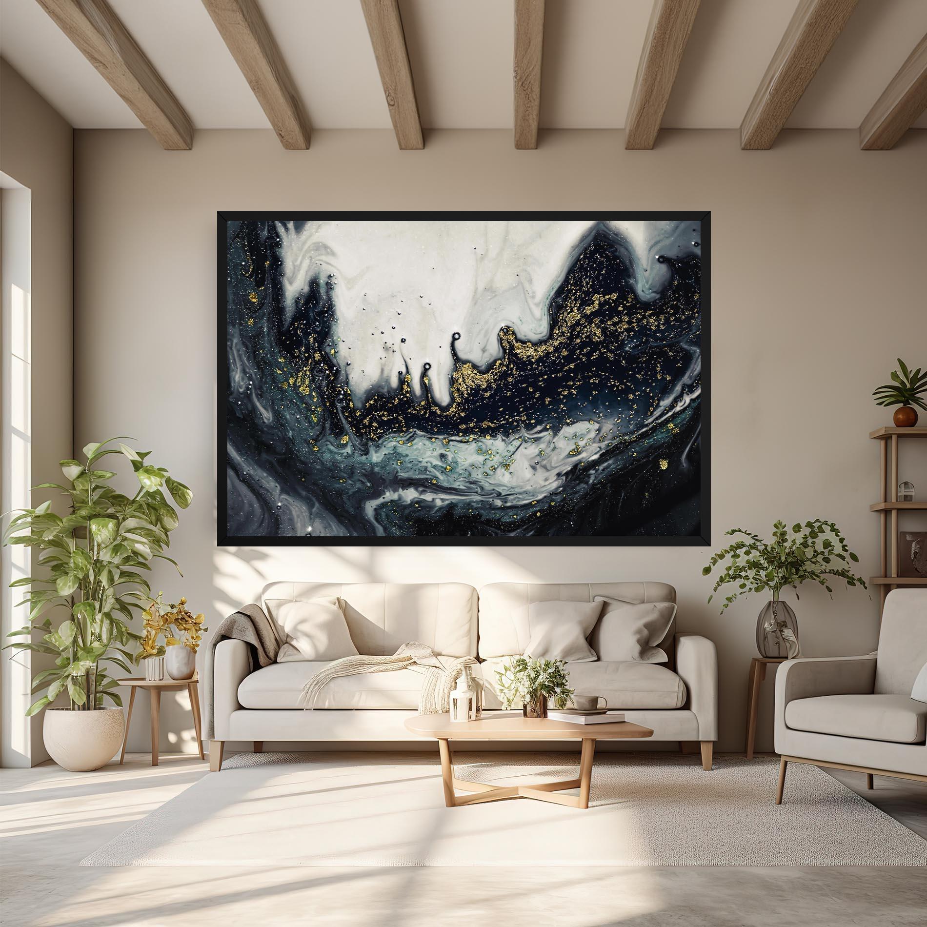 Leinwandbild Abstract Black mockup 6