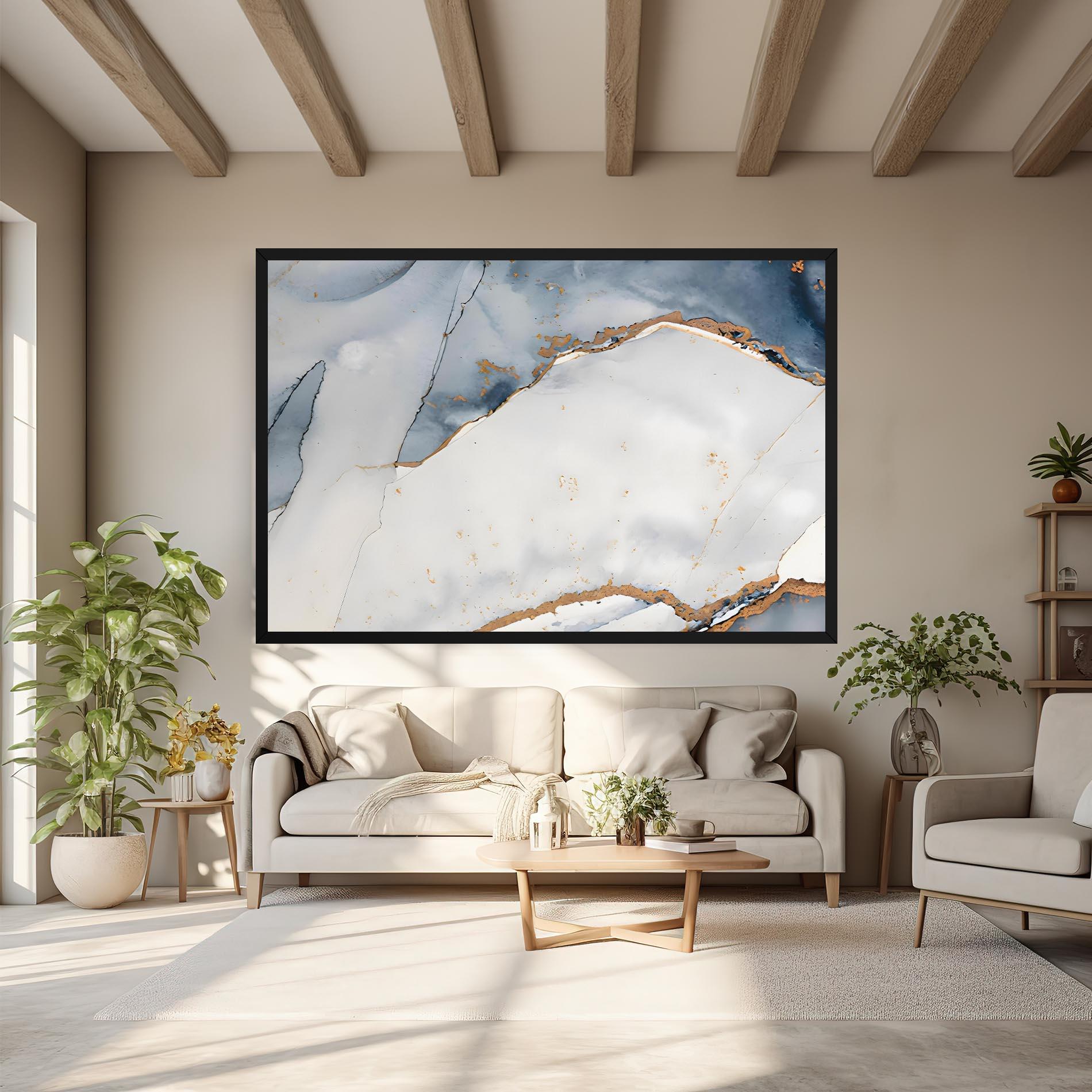 Leinwandbild Blue Watercolor mockup 6