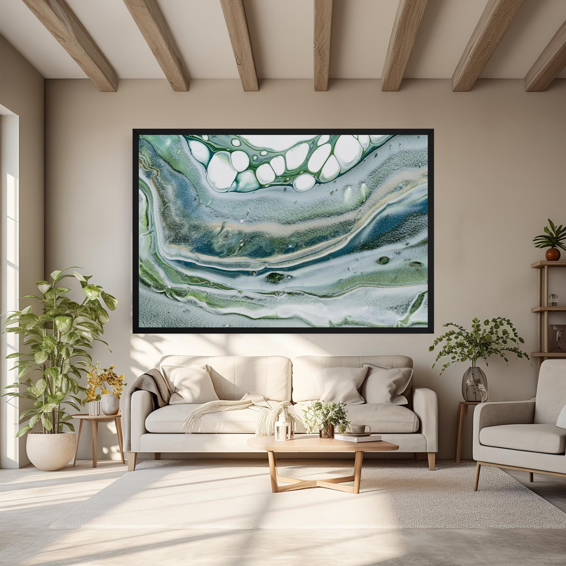 Leinwandbild Dark Green Liquid mockup 6