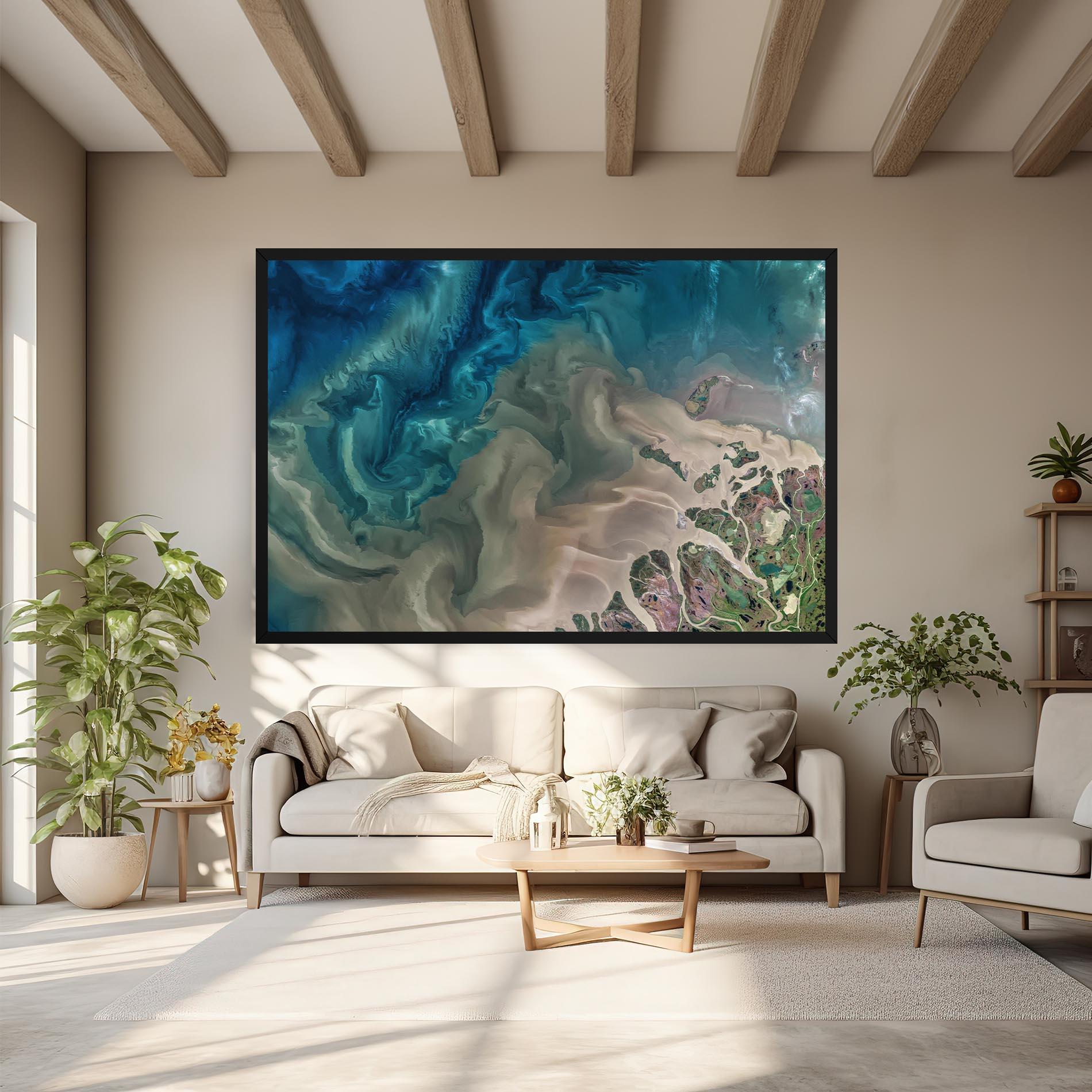 Leinwandbild Ocean Blue Marble mockup 6