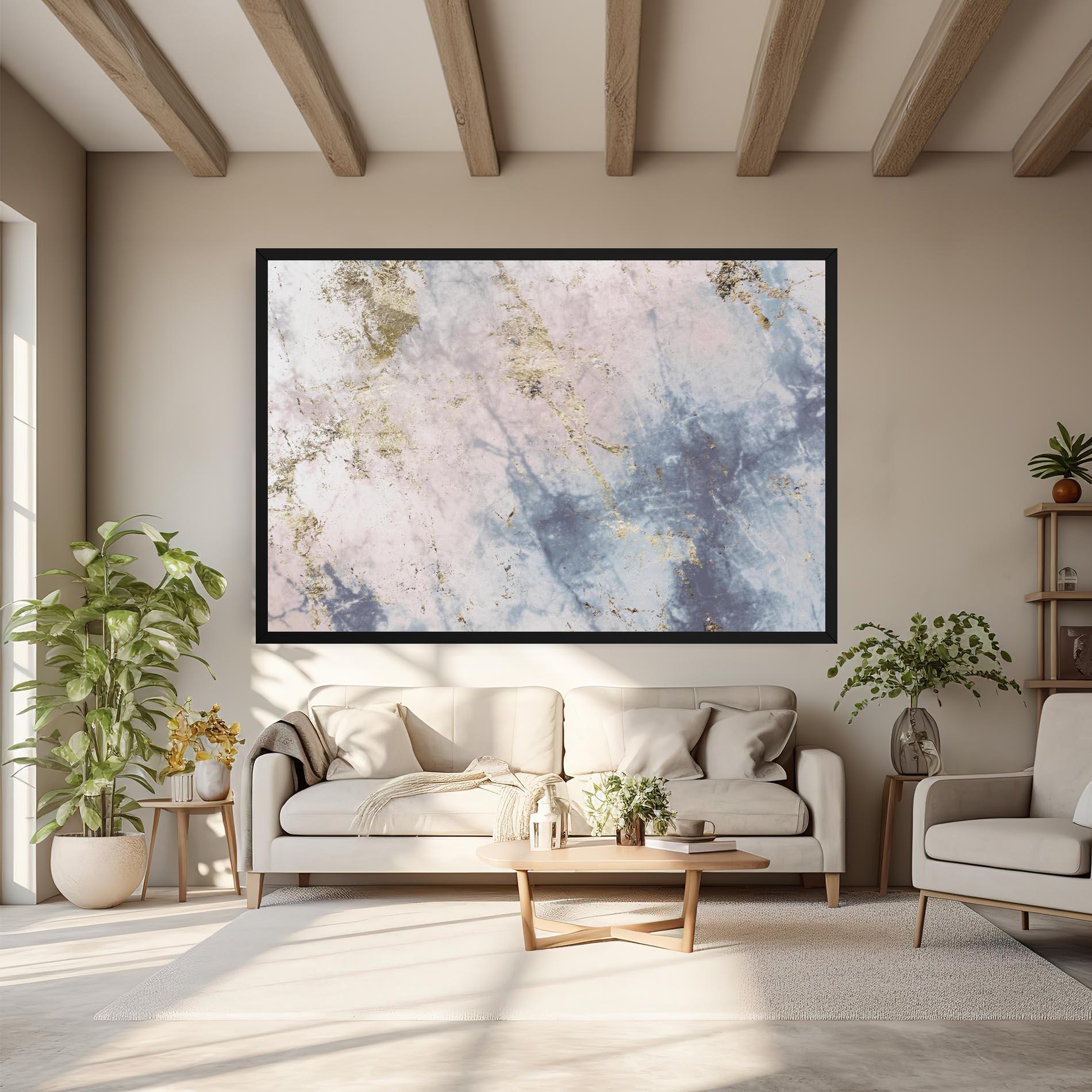 Leinwandbild Pink Blue Marble mockup 6