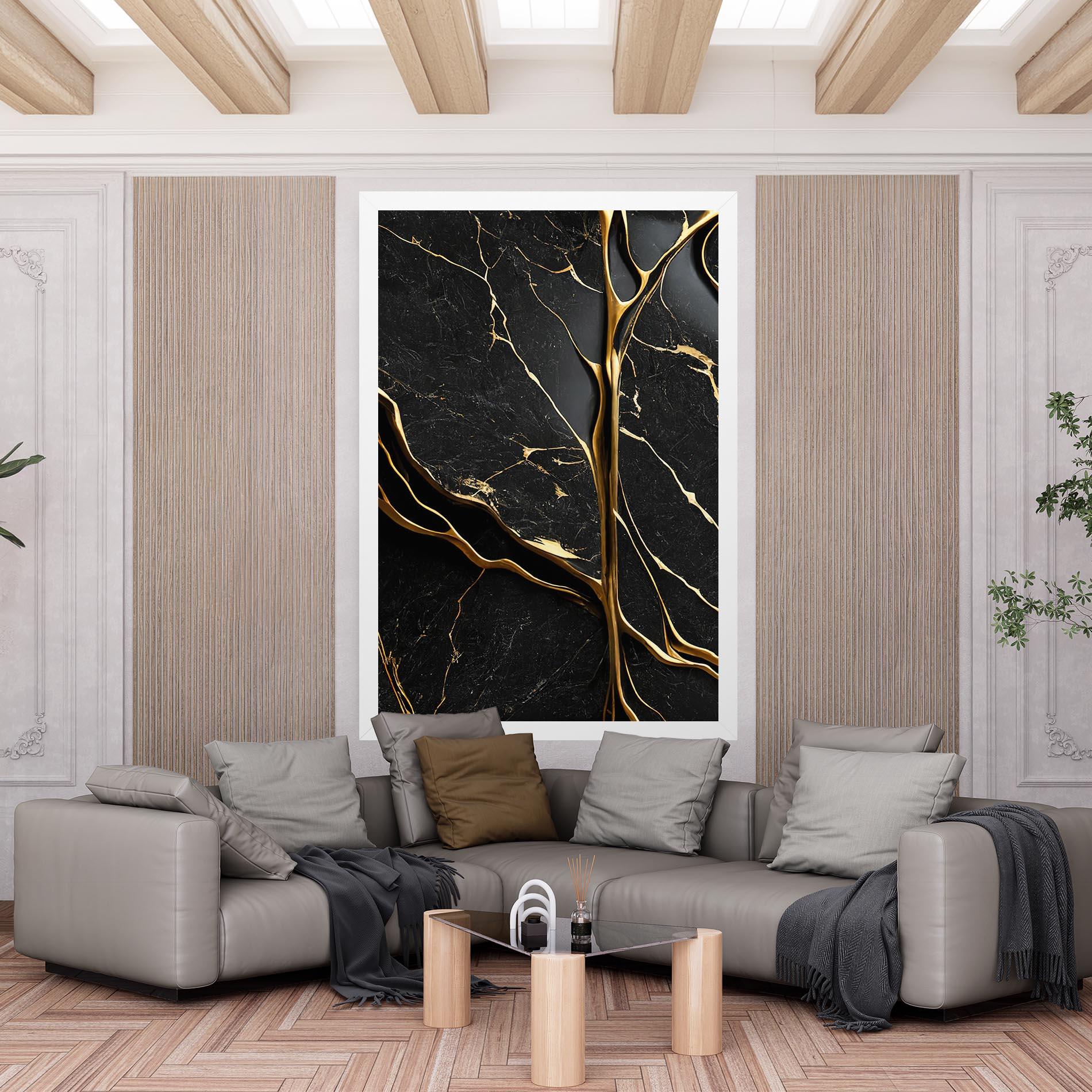 Leinwandbild Black Square Marble mockup 6