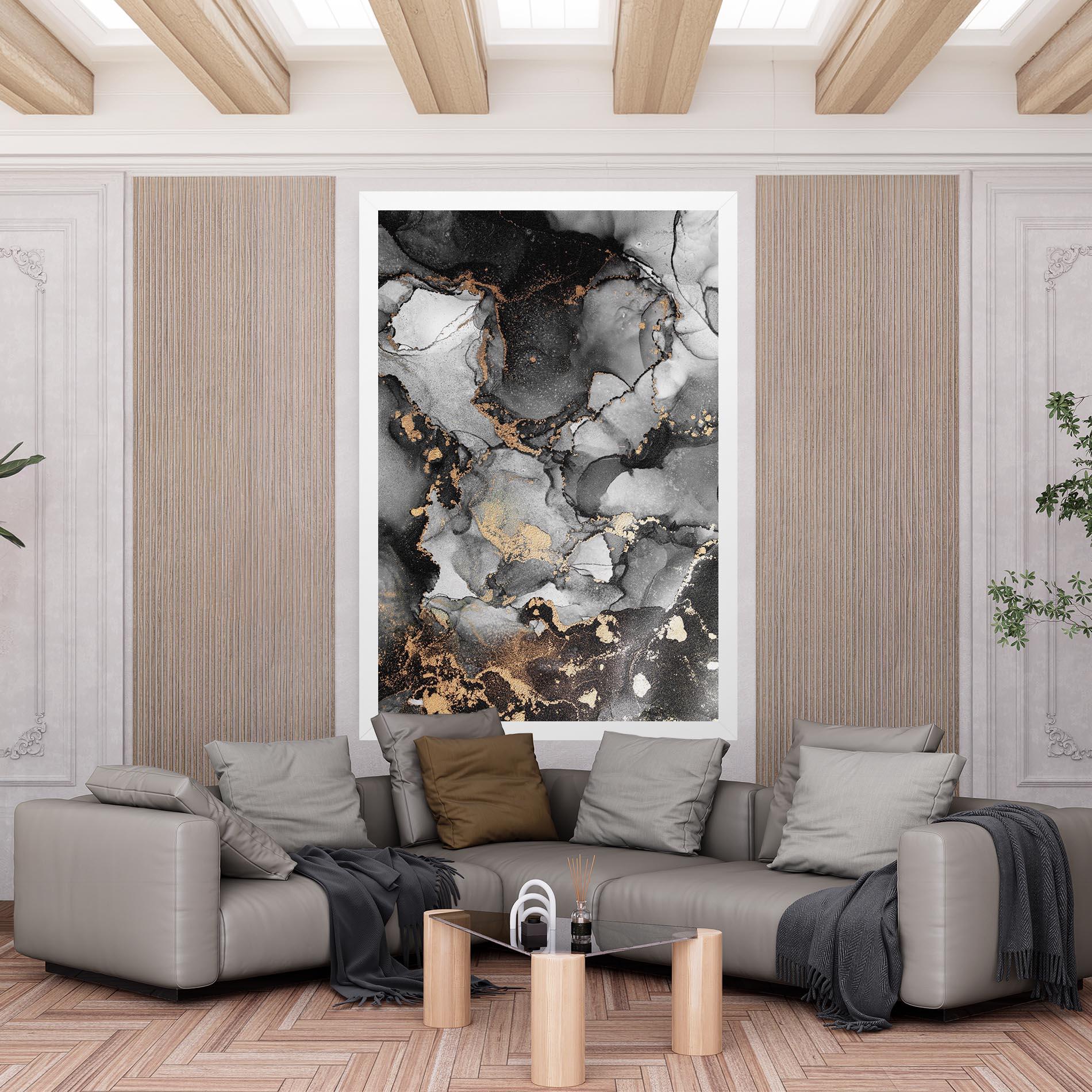 Leinwandbild Grey Gold Marble mockup 6