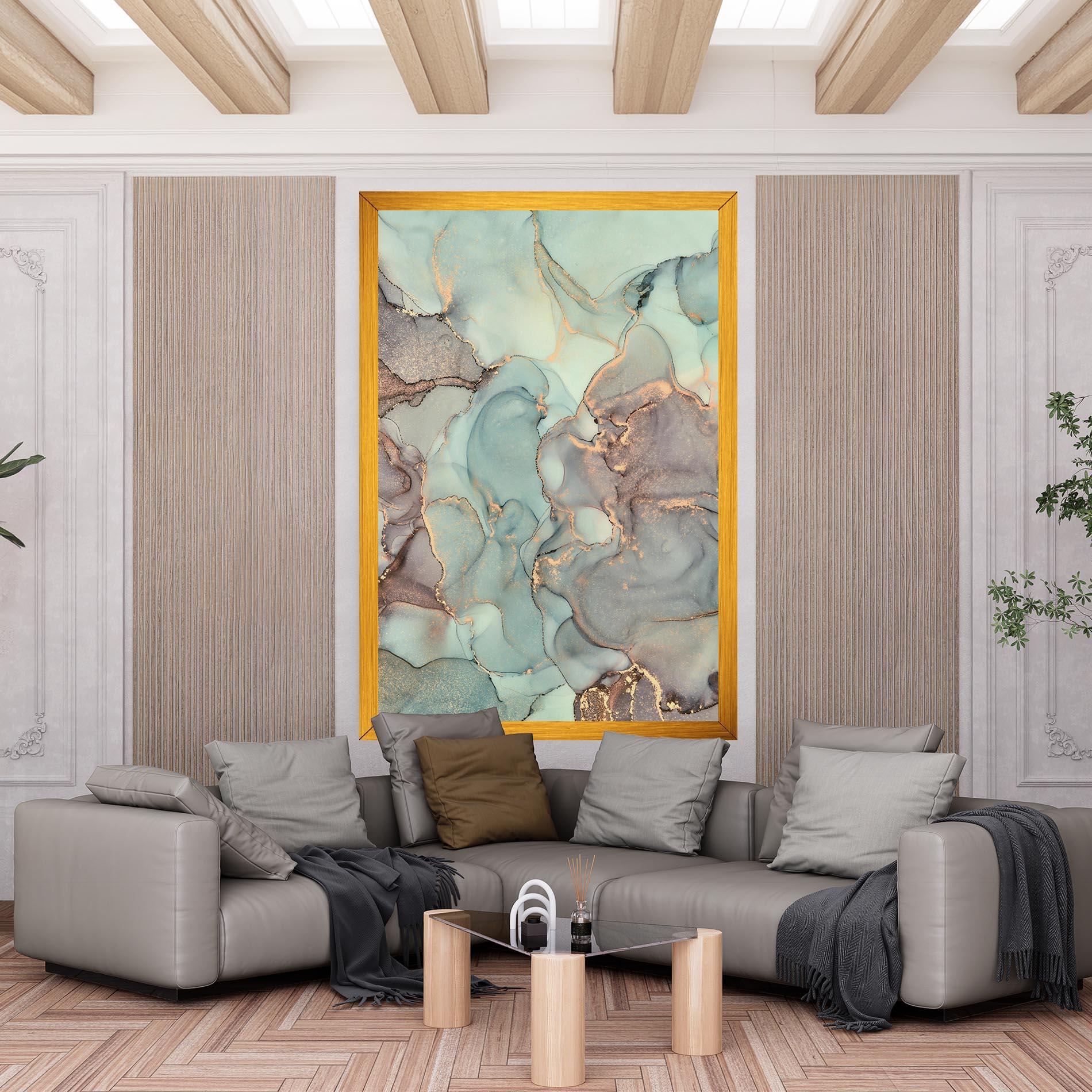 Leinwandbild Abstract Turquoise Marble mockup 6