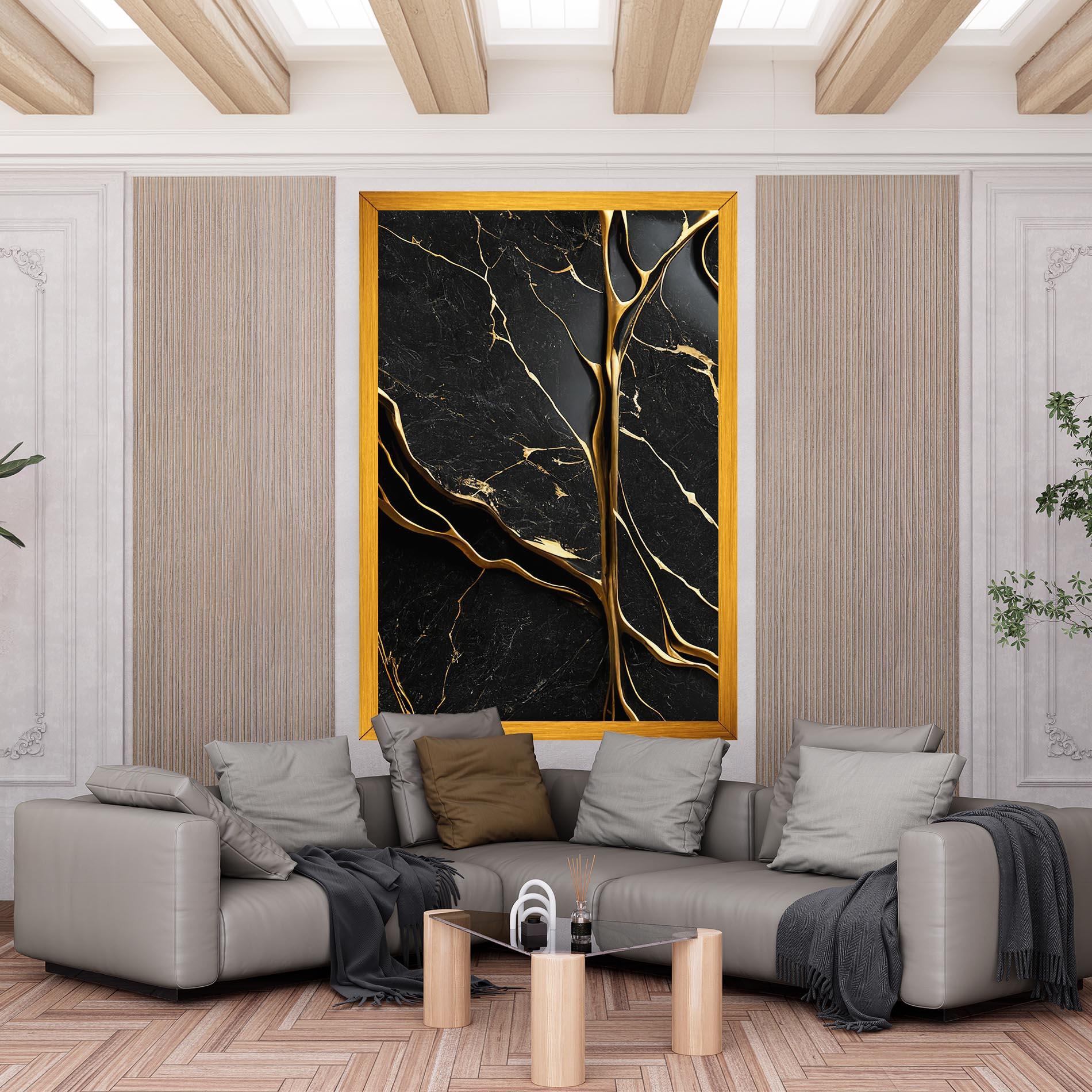 Leinwandbild Black Square Marble mockup 6