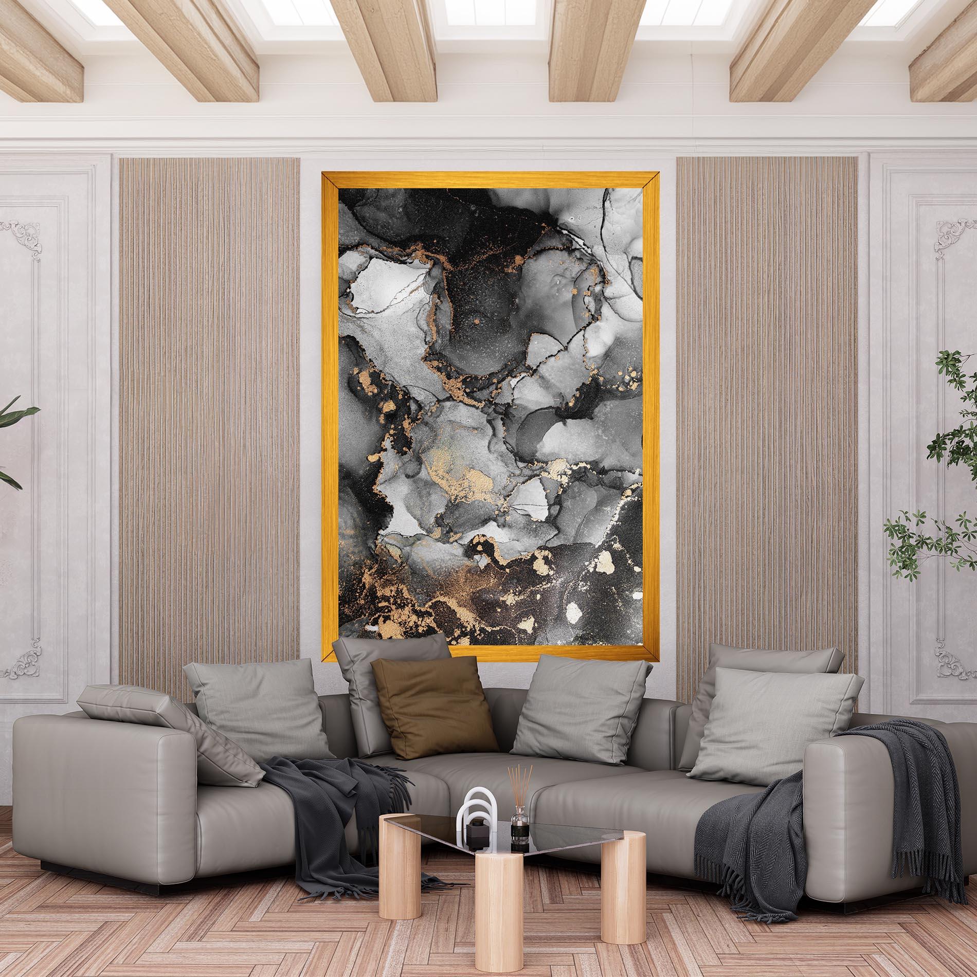 Leinwandbild Grey Gold Marble mockup 6