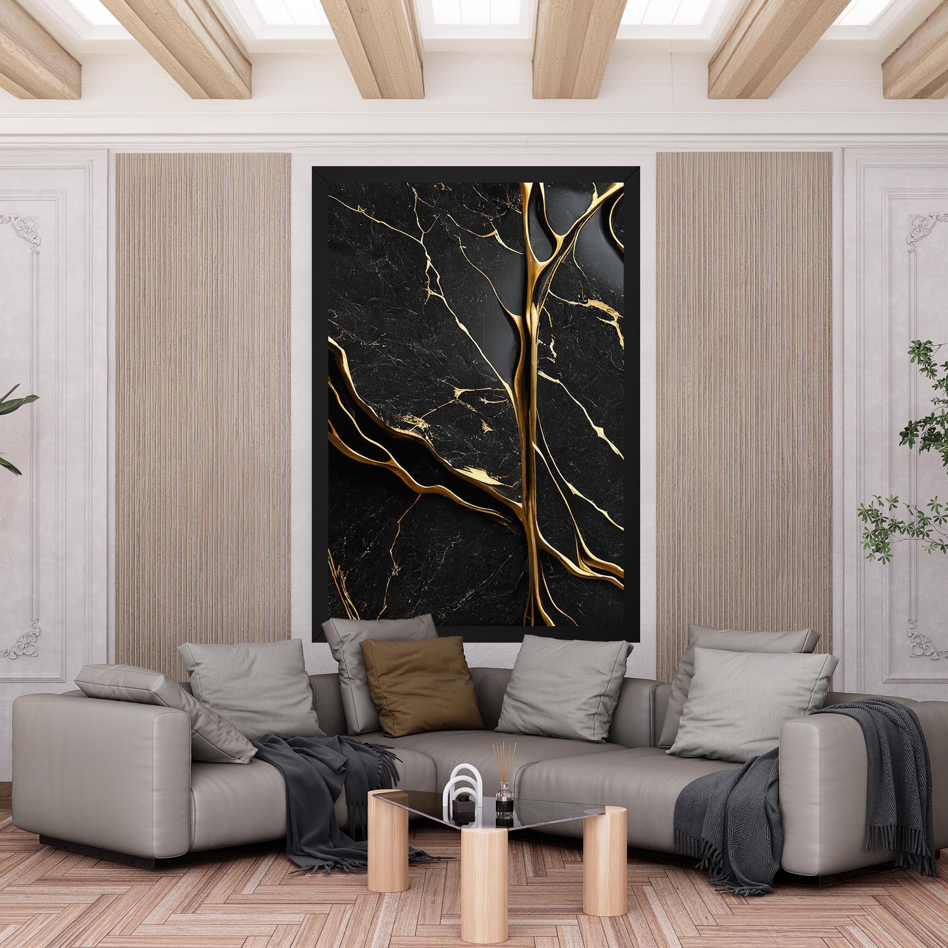 Leinwandbild Black Square Marble mockup 6