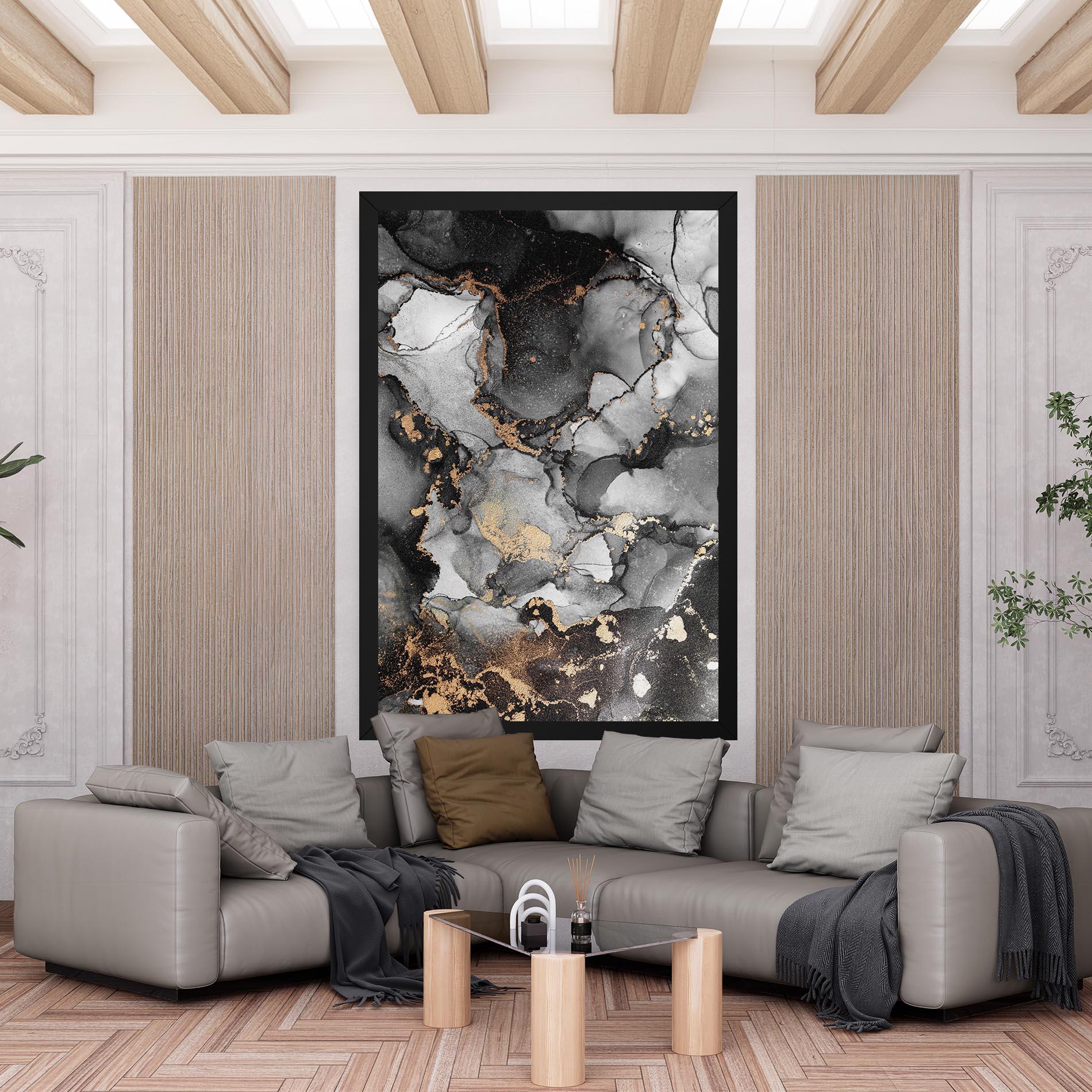 Leinwandbild Grey Gold Marble mockup 6