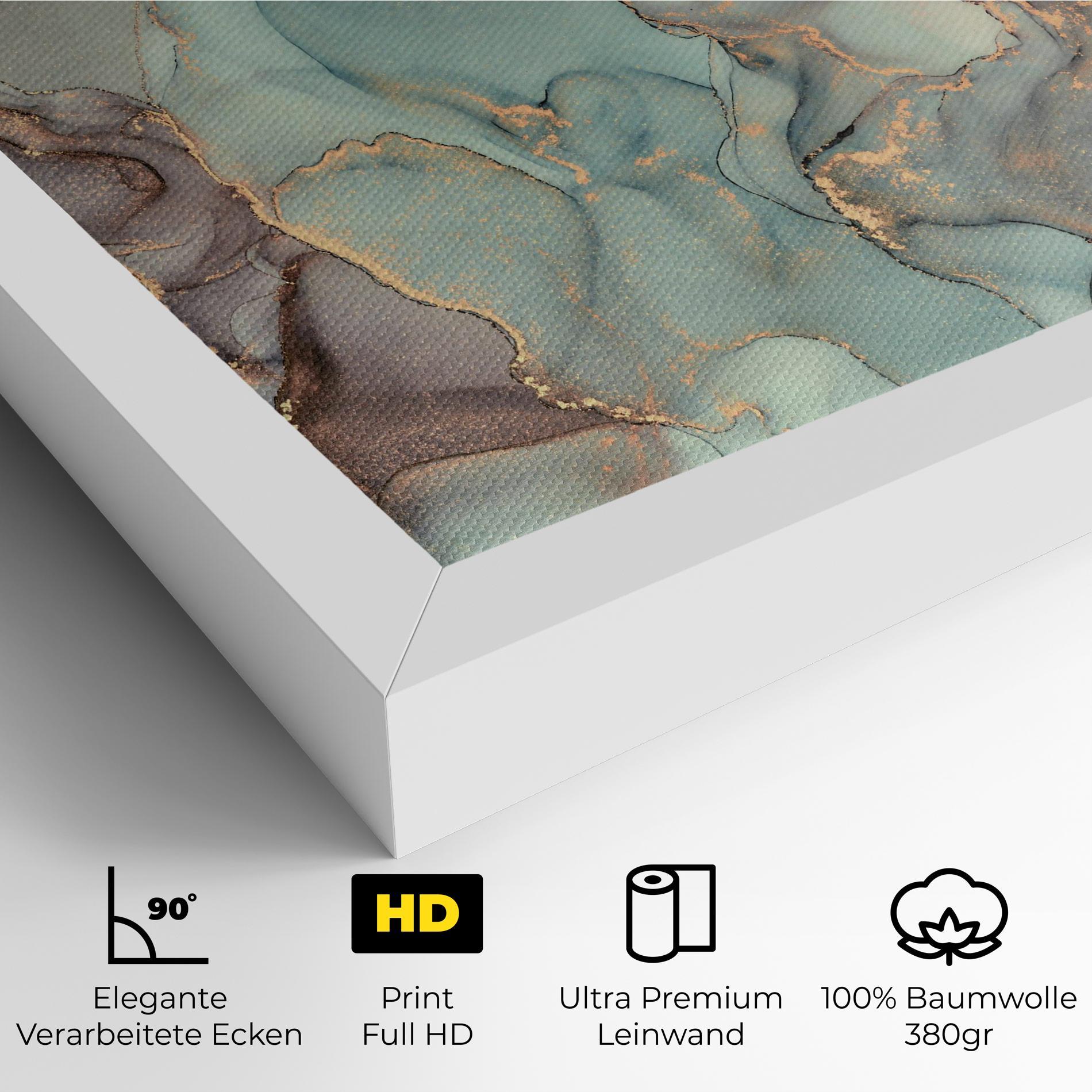 Leinwandbild Abstract Turquoise Marble mockup 4