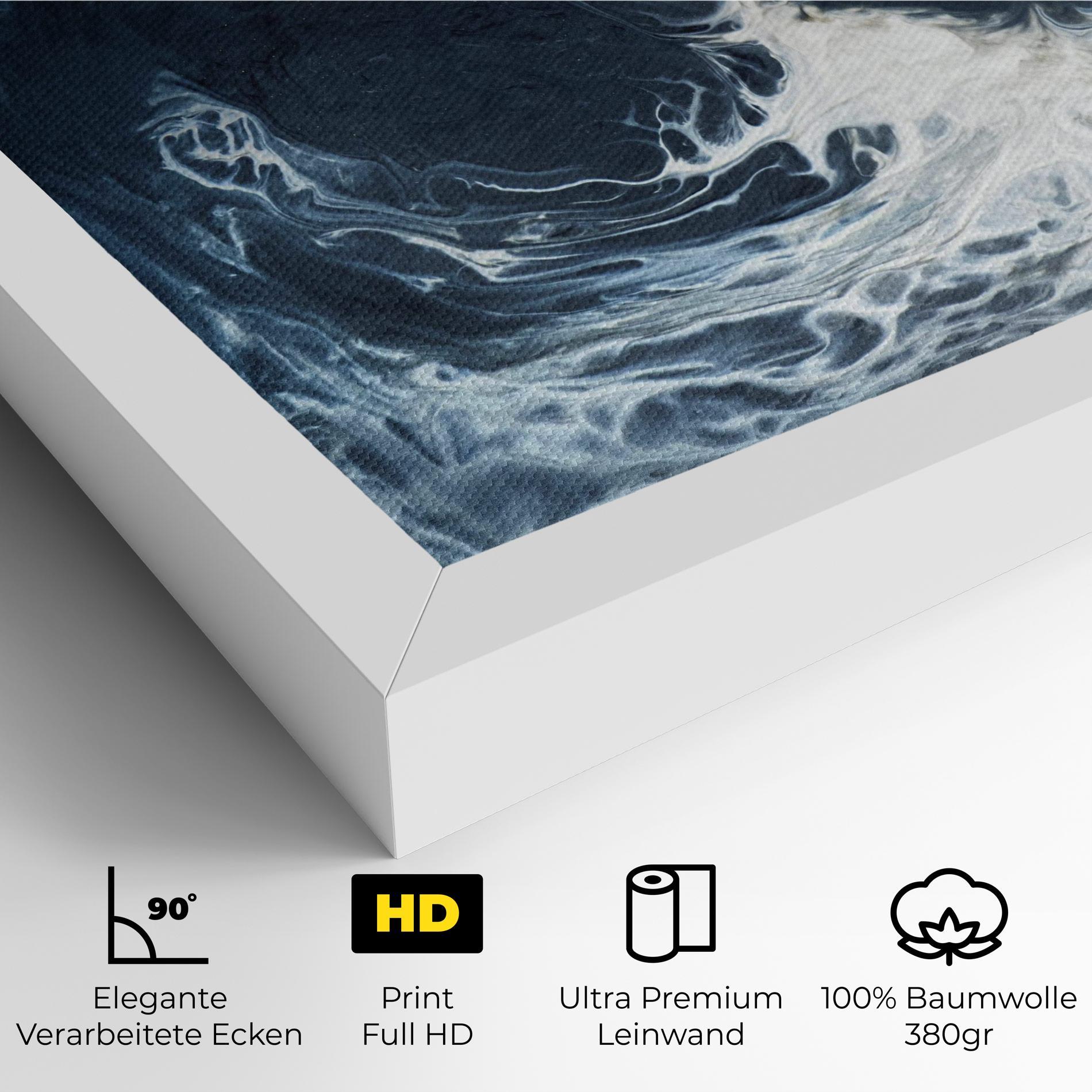 Leinwandbild Dark Blue Wave mockup 4