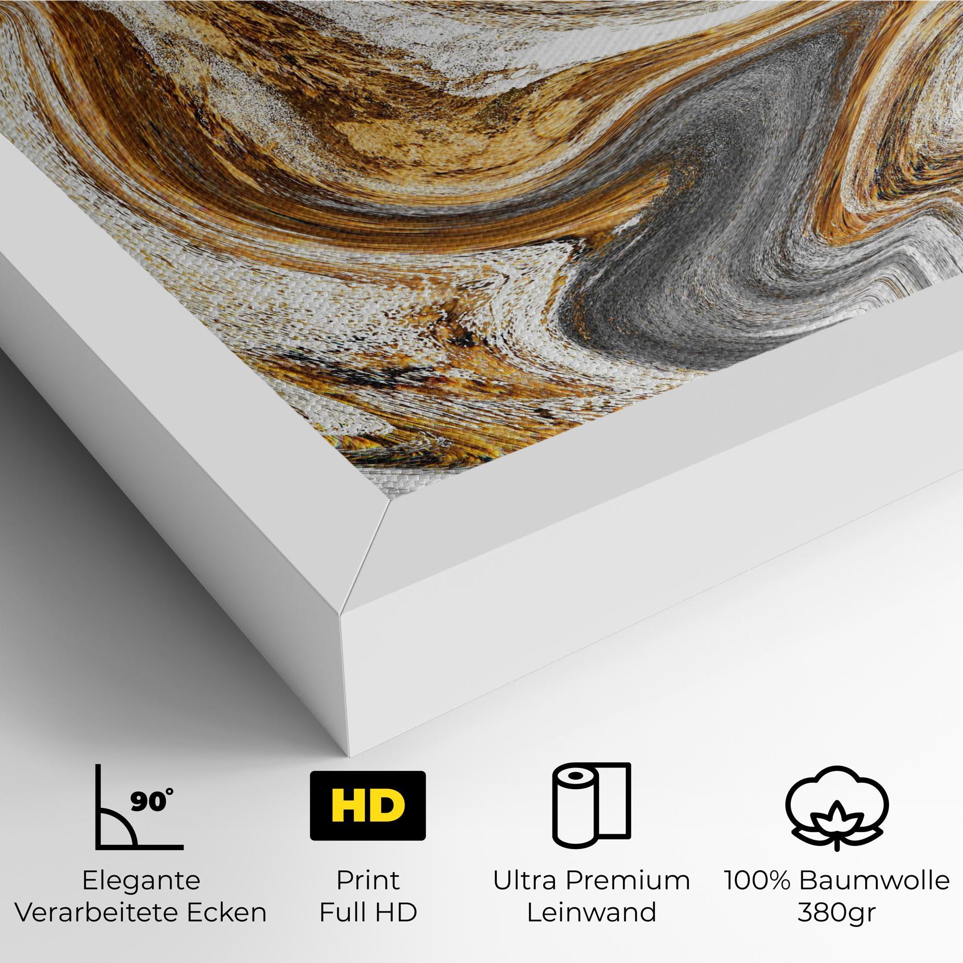 Leinwandbild Gold White Liquid mockup 4