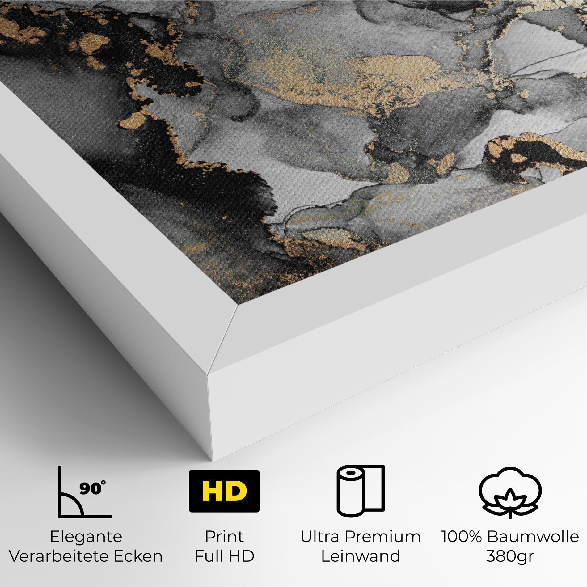 Leinwandbild Grey Gold Marble mockup 4