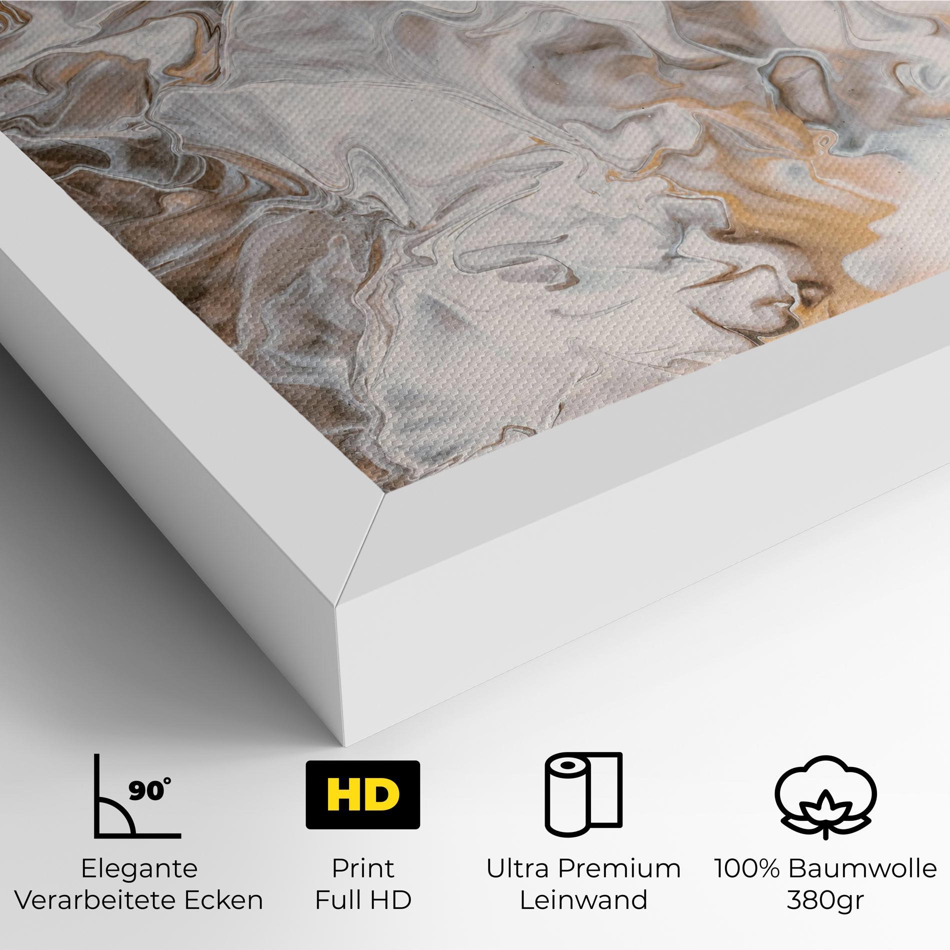 Leinwandbild White Gold Abstract mockup 4