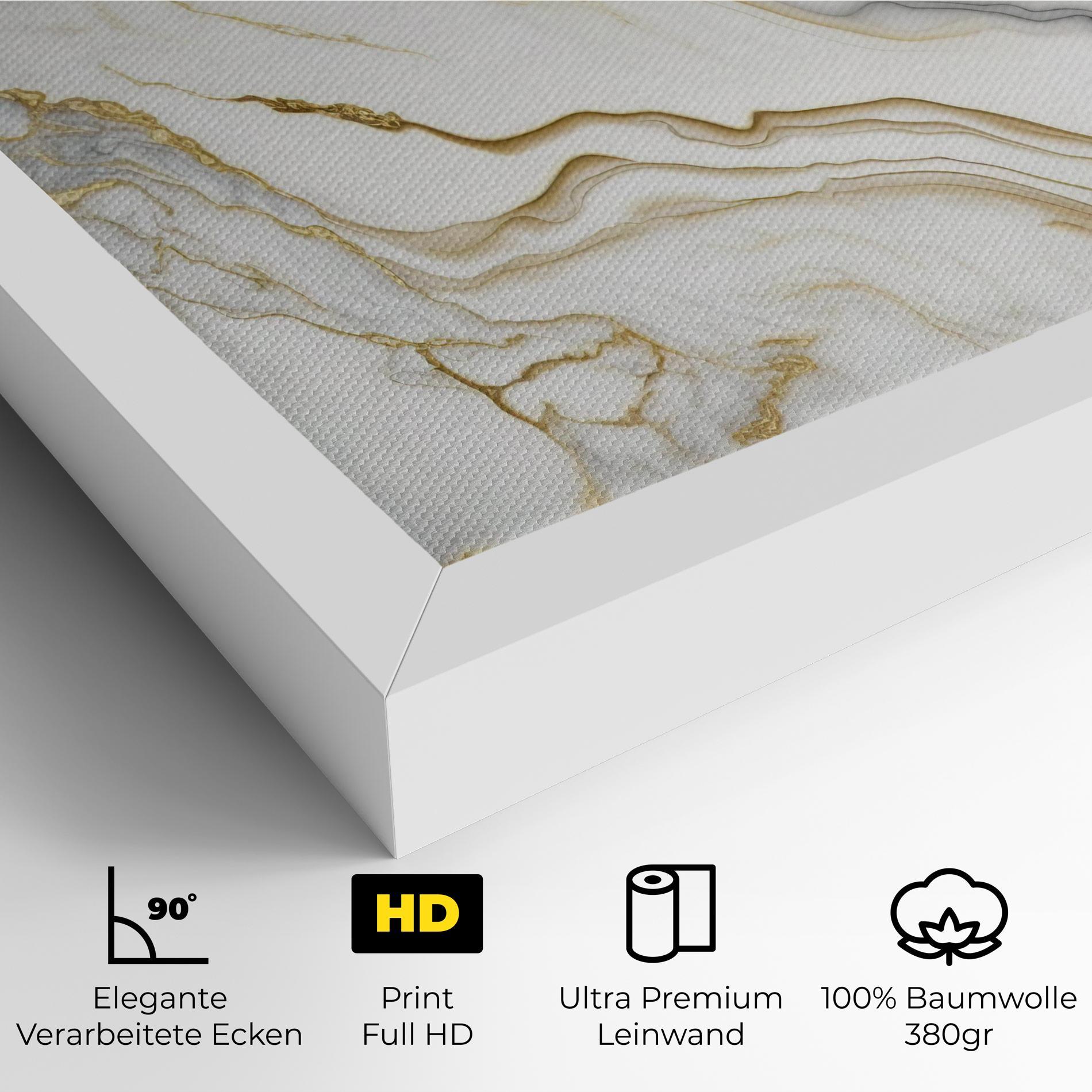 Leinwandbild White Golden Marble mockup 4