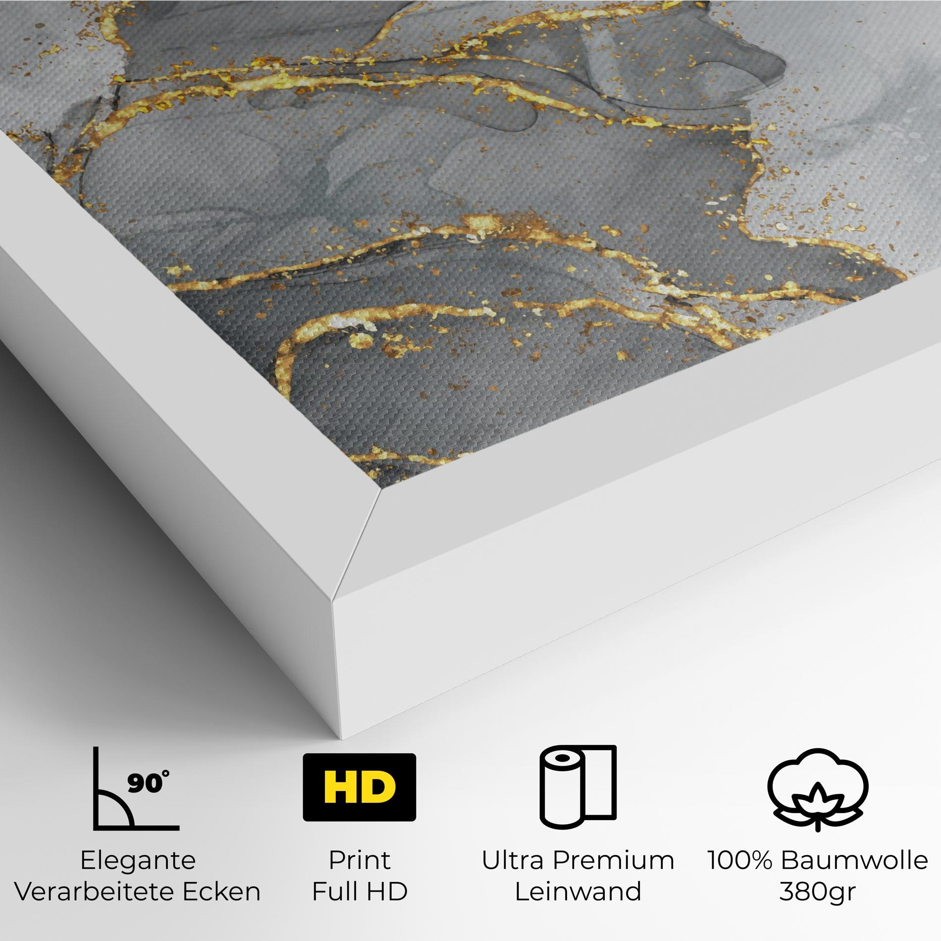 Leinwandbild White Ink Marble mockup 4