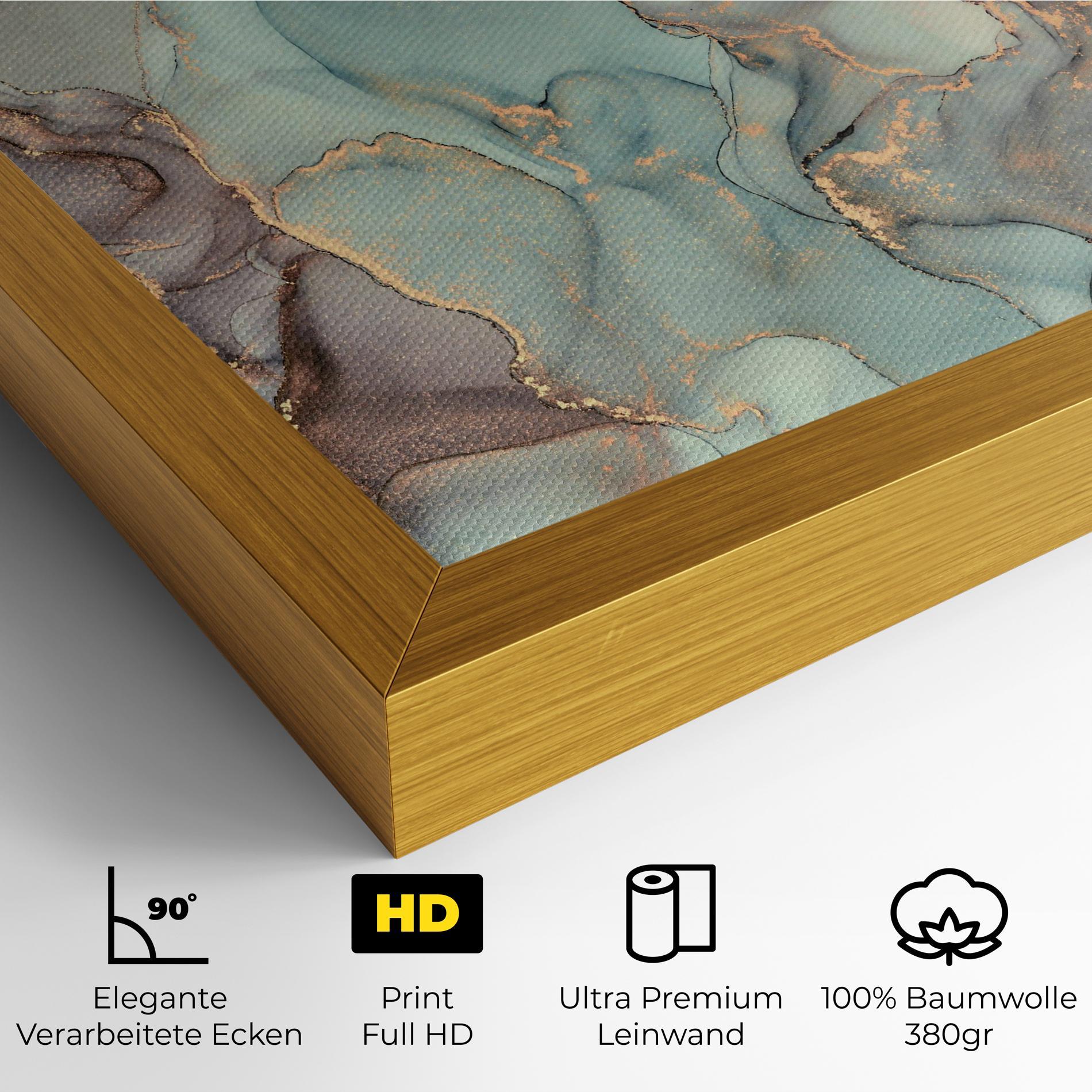 Leinwandbild Abstract Turquoise Marble mockup 4