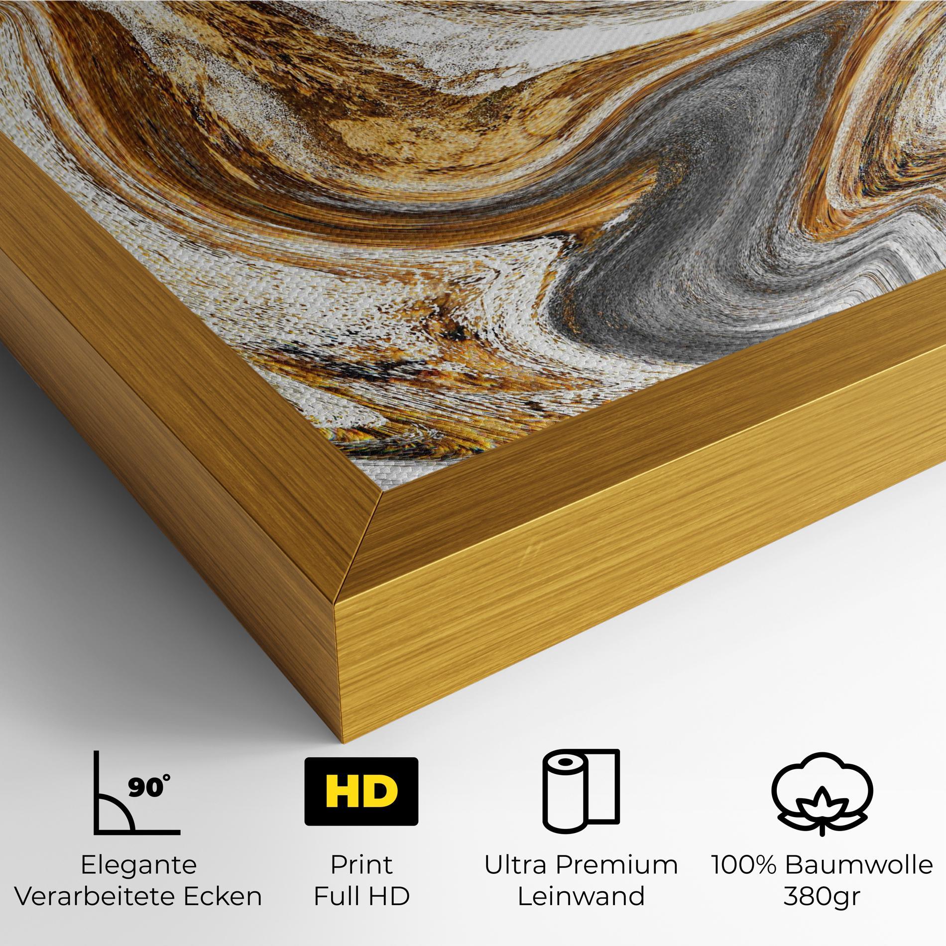 Leinwandbild Gold White Liquid mockup 4
