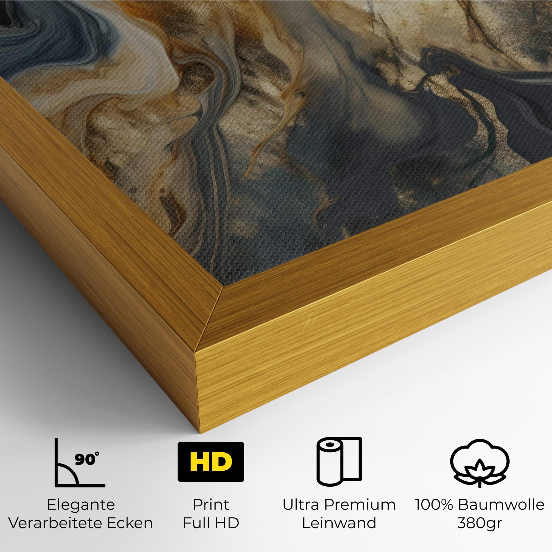 Leinwandbild Grey Gold Liquid Marble mockup 4