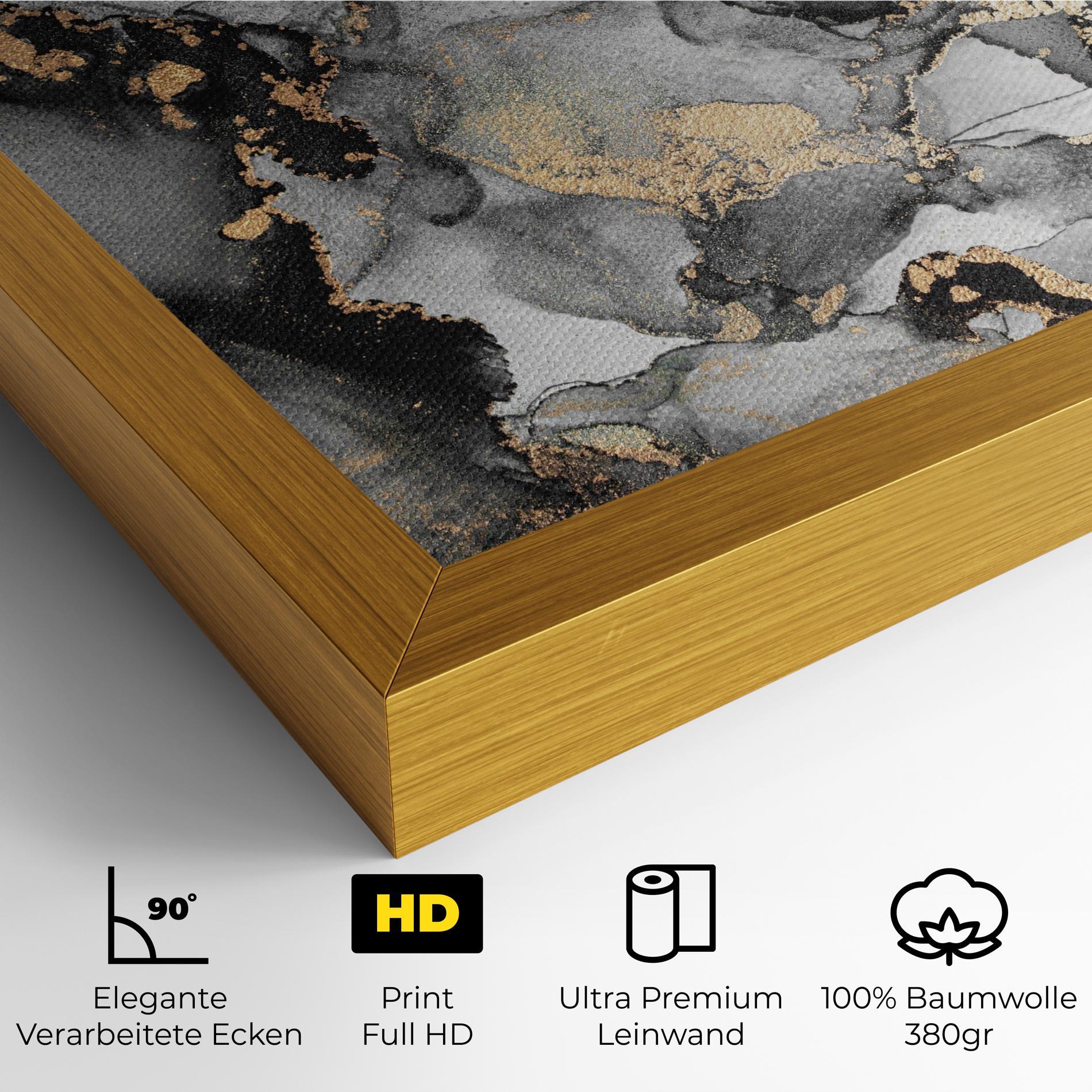 Leinwandbild Grey Gold Marble mockup 4