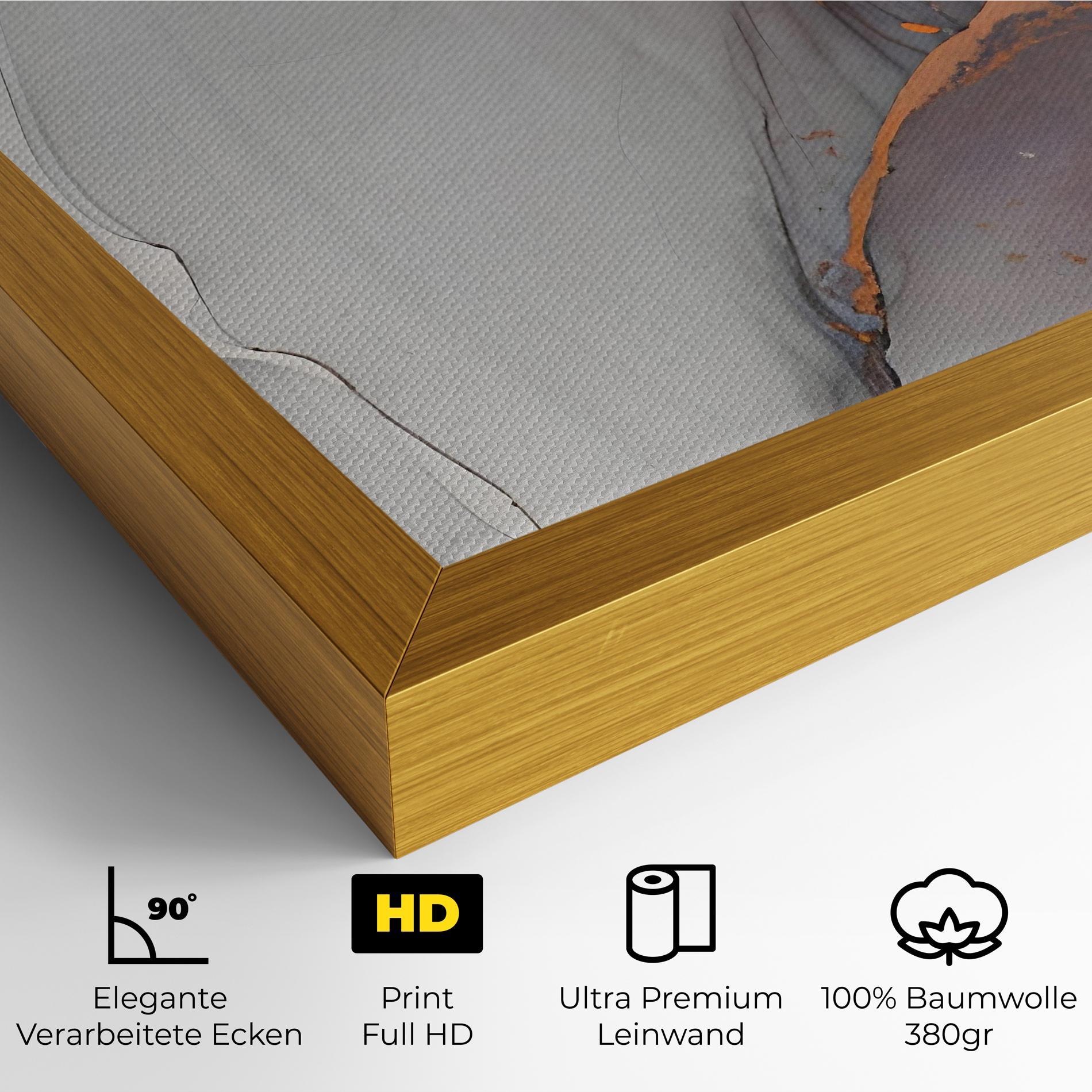 Leinwandbild Grey Pink Liquid Marble mockup 4