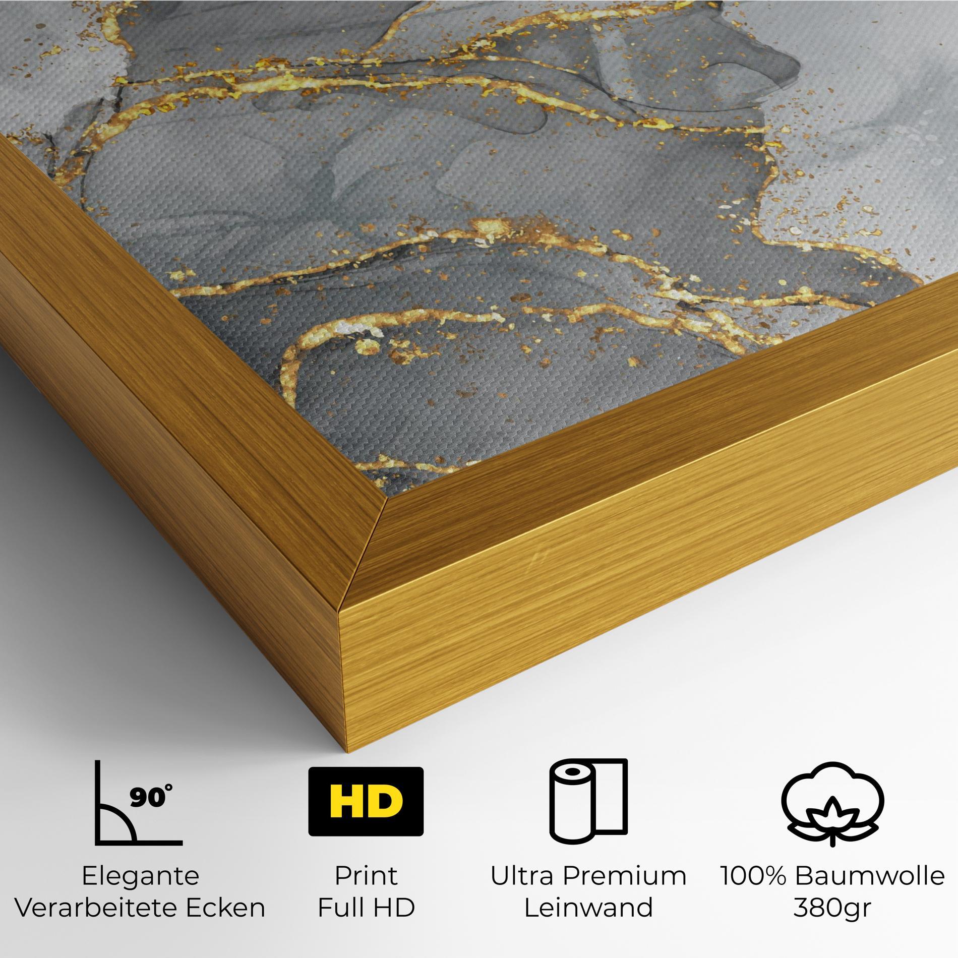 Leinwandbild White Ink Marble mockup 4