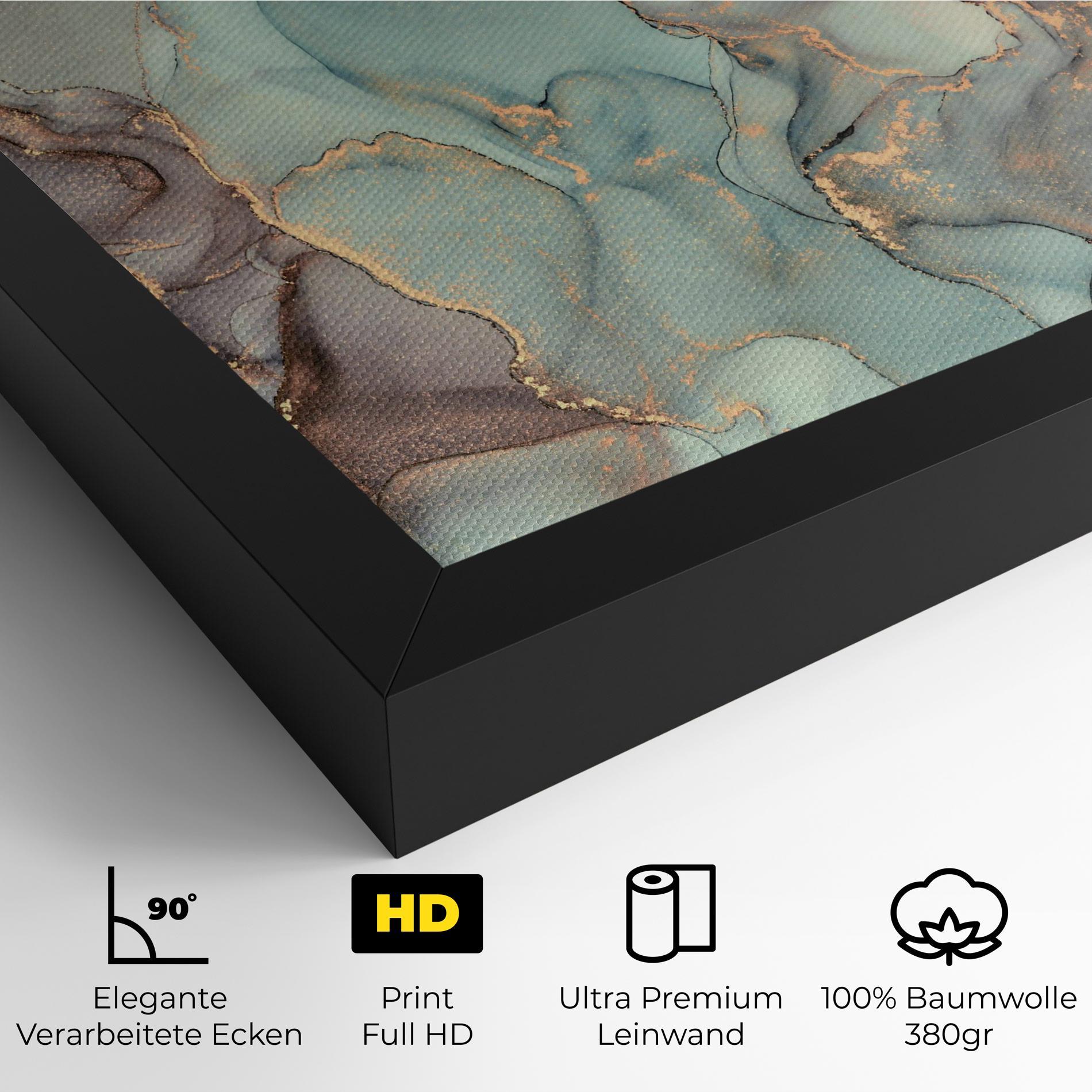 Leinwandbild Abstract Turquoise Marble mockup 4