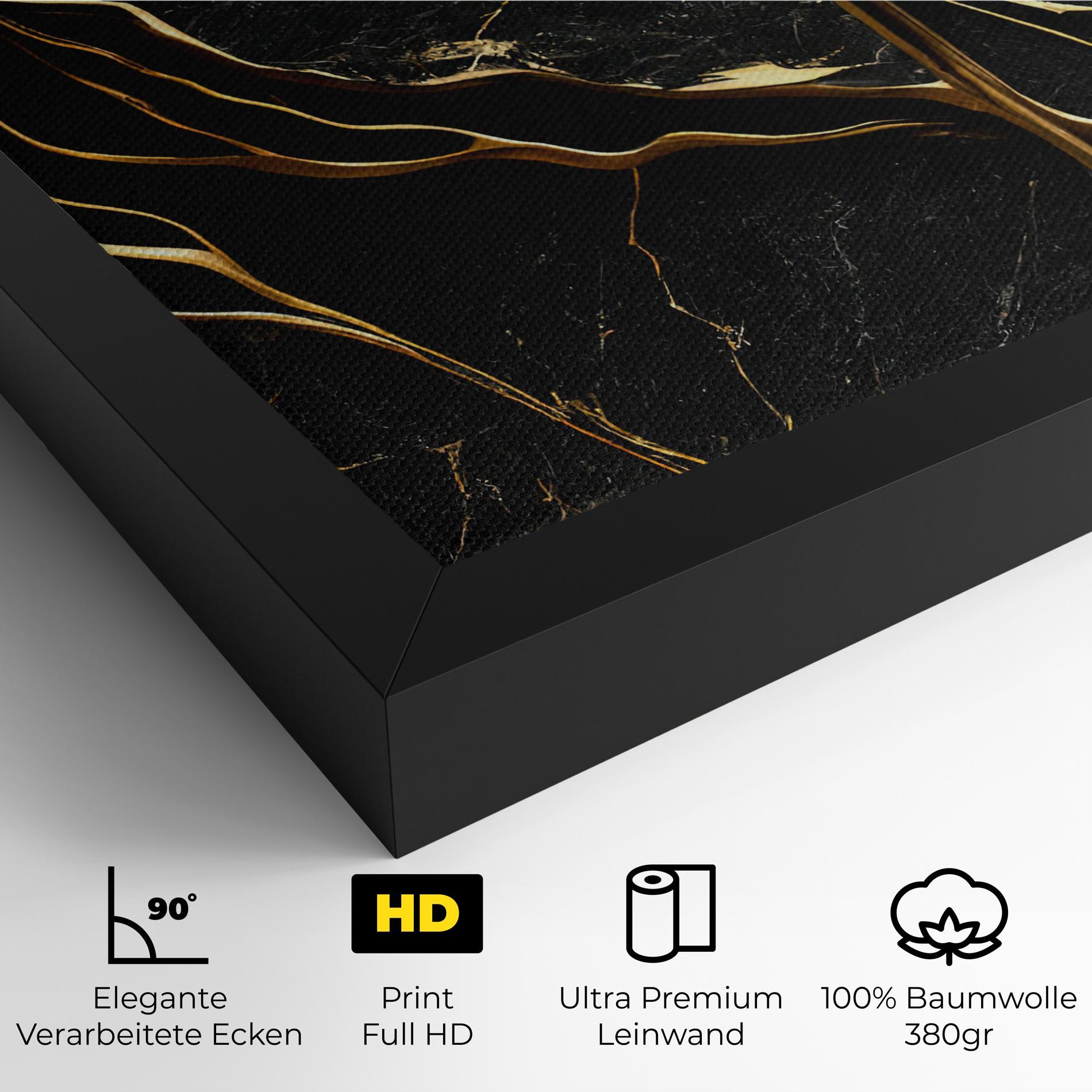 Leinwandbild Black Square Marble mockup 4