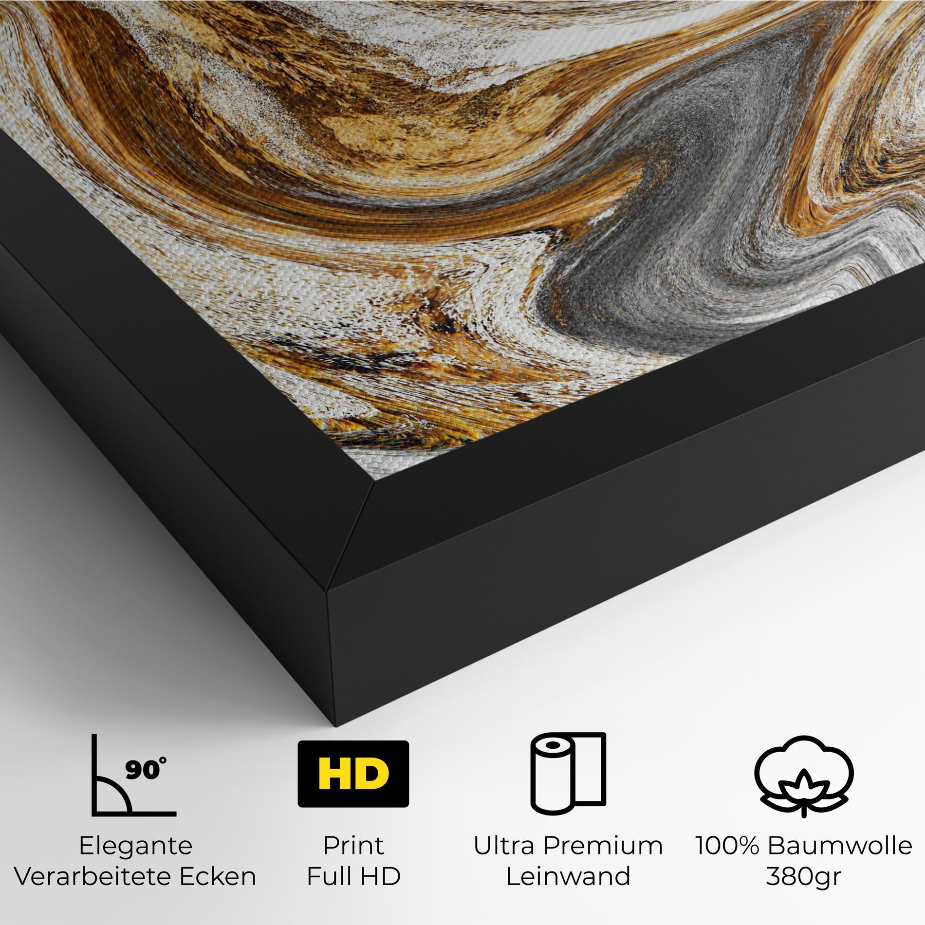 Leinwandbild Gold White Liquid mockup 4