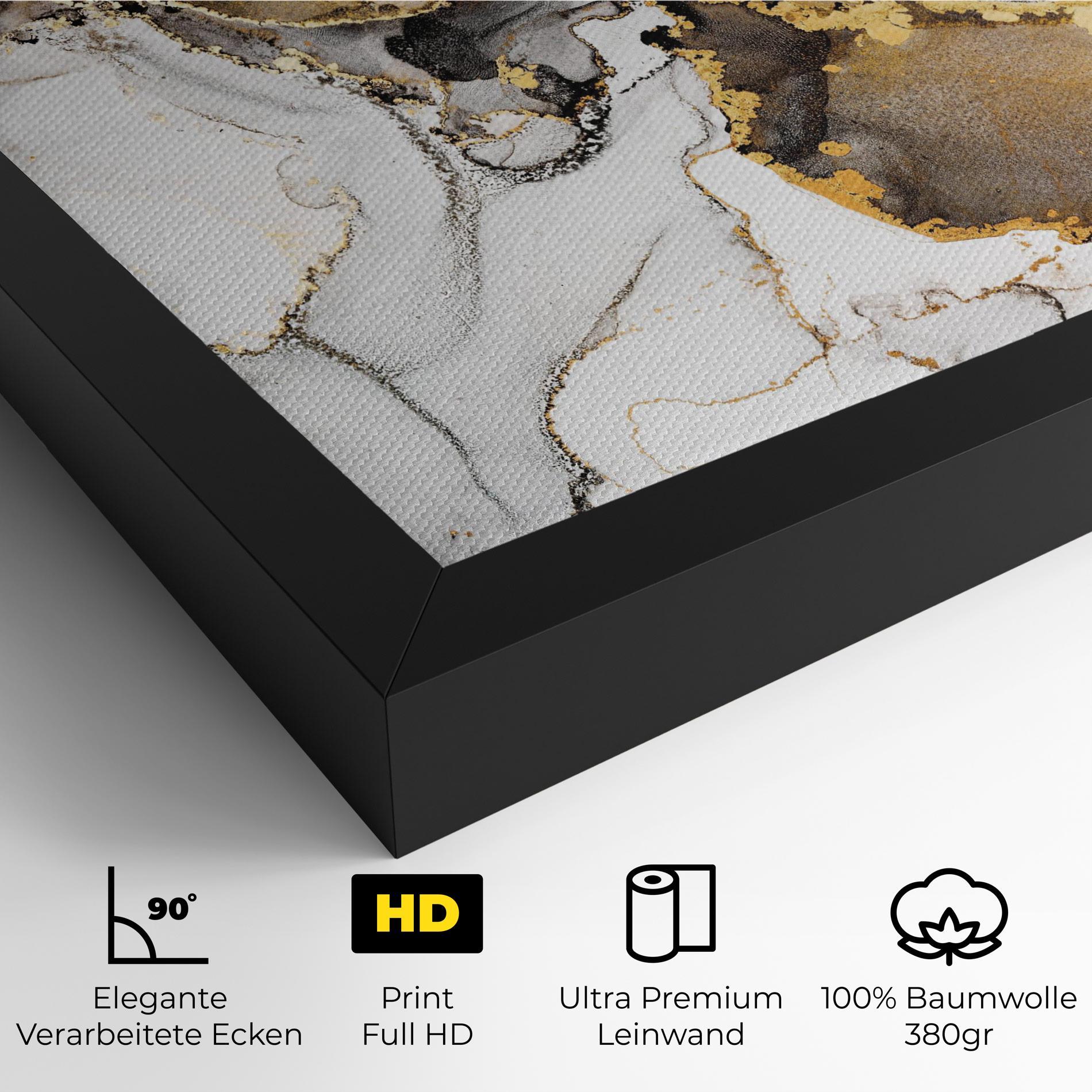 Leinwandbild Golden Marble Shades mockup 4