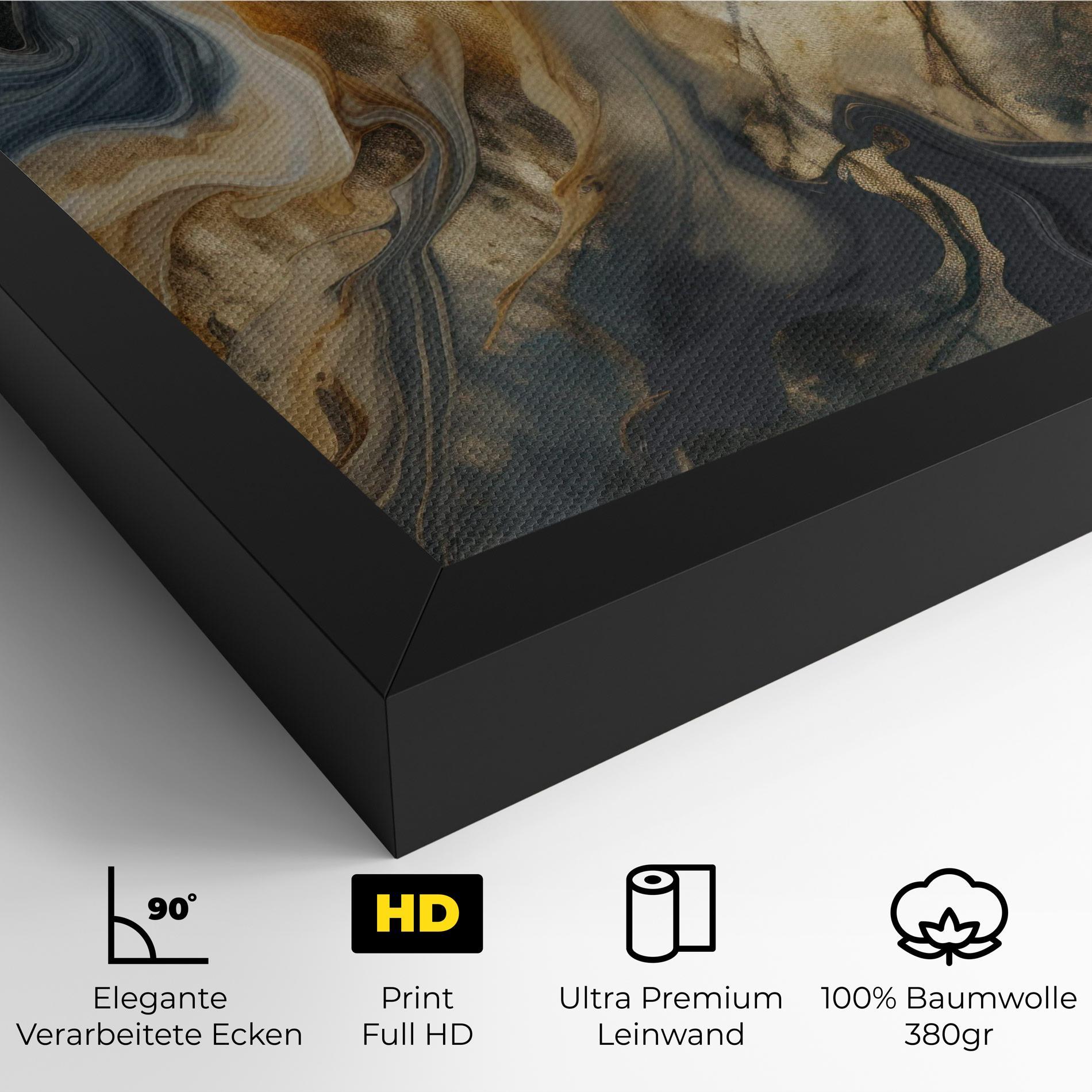 Leinwandbild Grey Gold Liquid Marble mockup 4