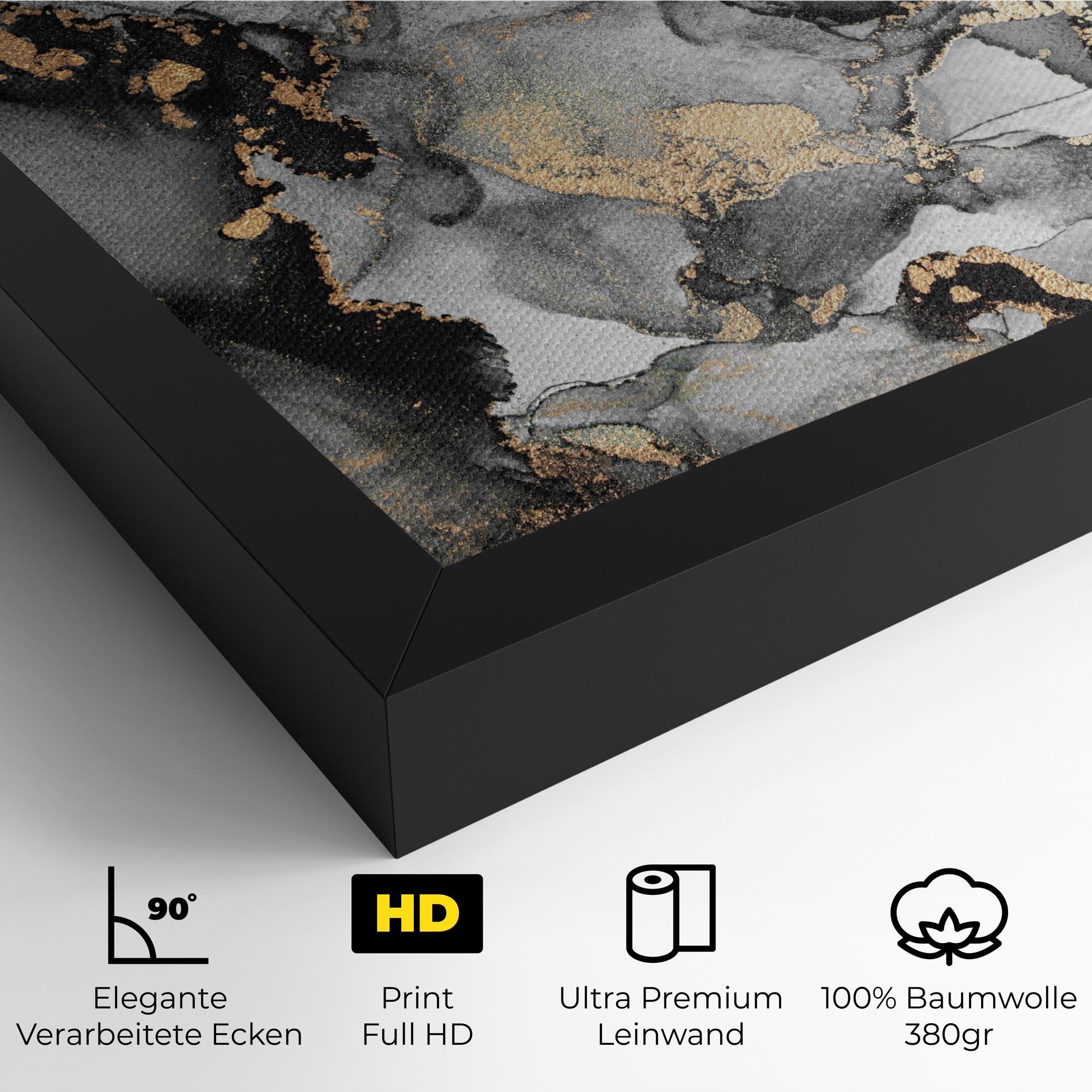 Leinwandbild Grey Gold Marble mockup 4