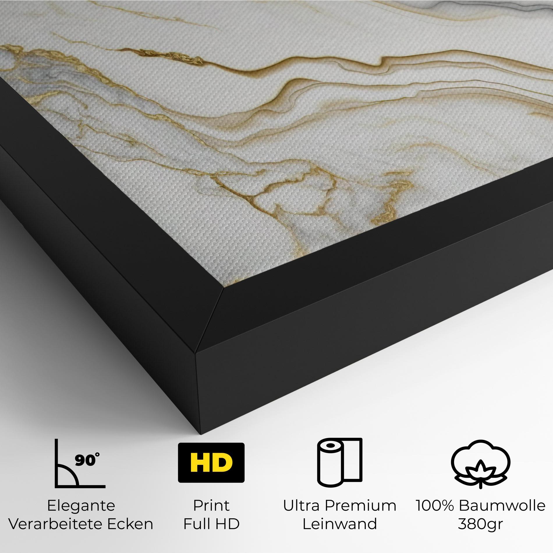 Leinwandbild White Golden Marble mockup 4