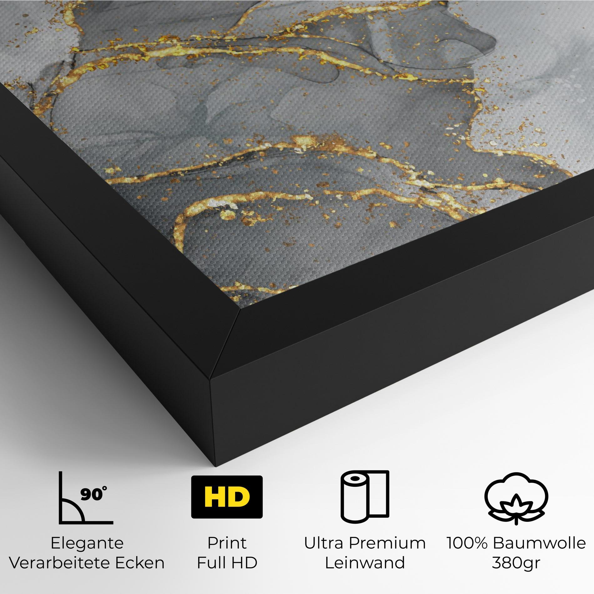 Leinwandbild White Ink Marble mockup 4
