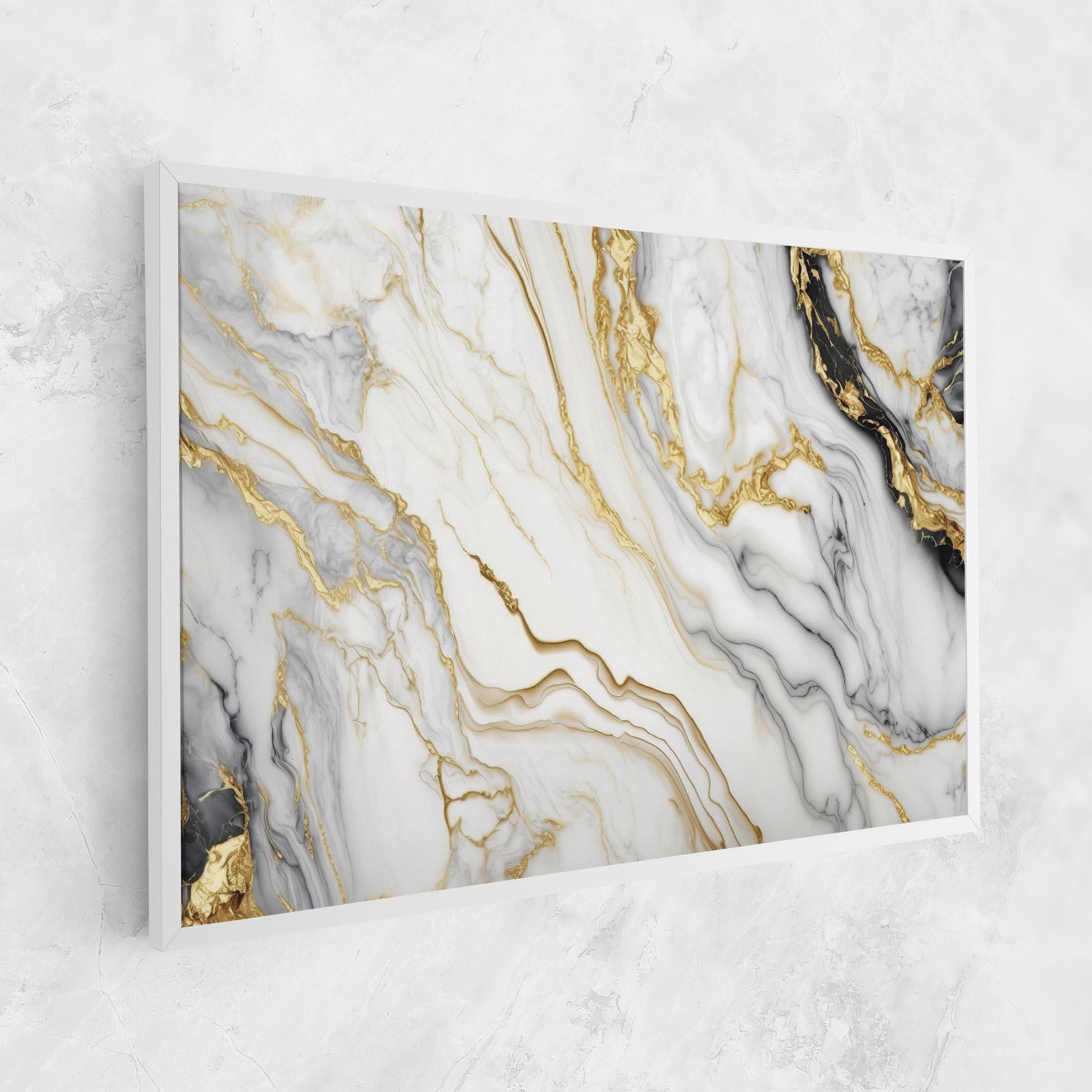 Leinwandbild White Golden Marble mockup 1