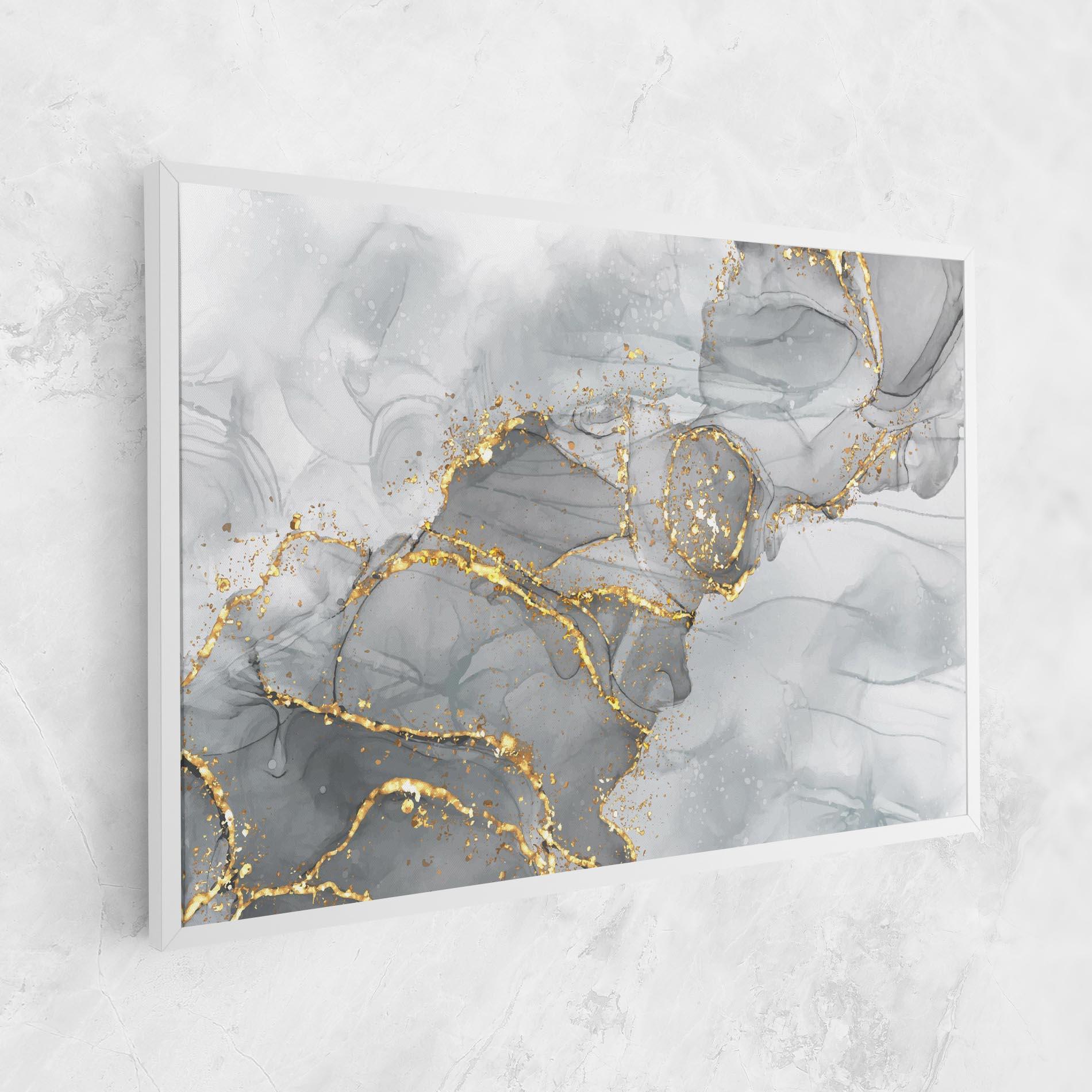 Leinwandbild White Ink Marble mockup 1