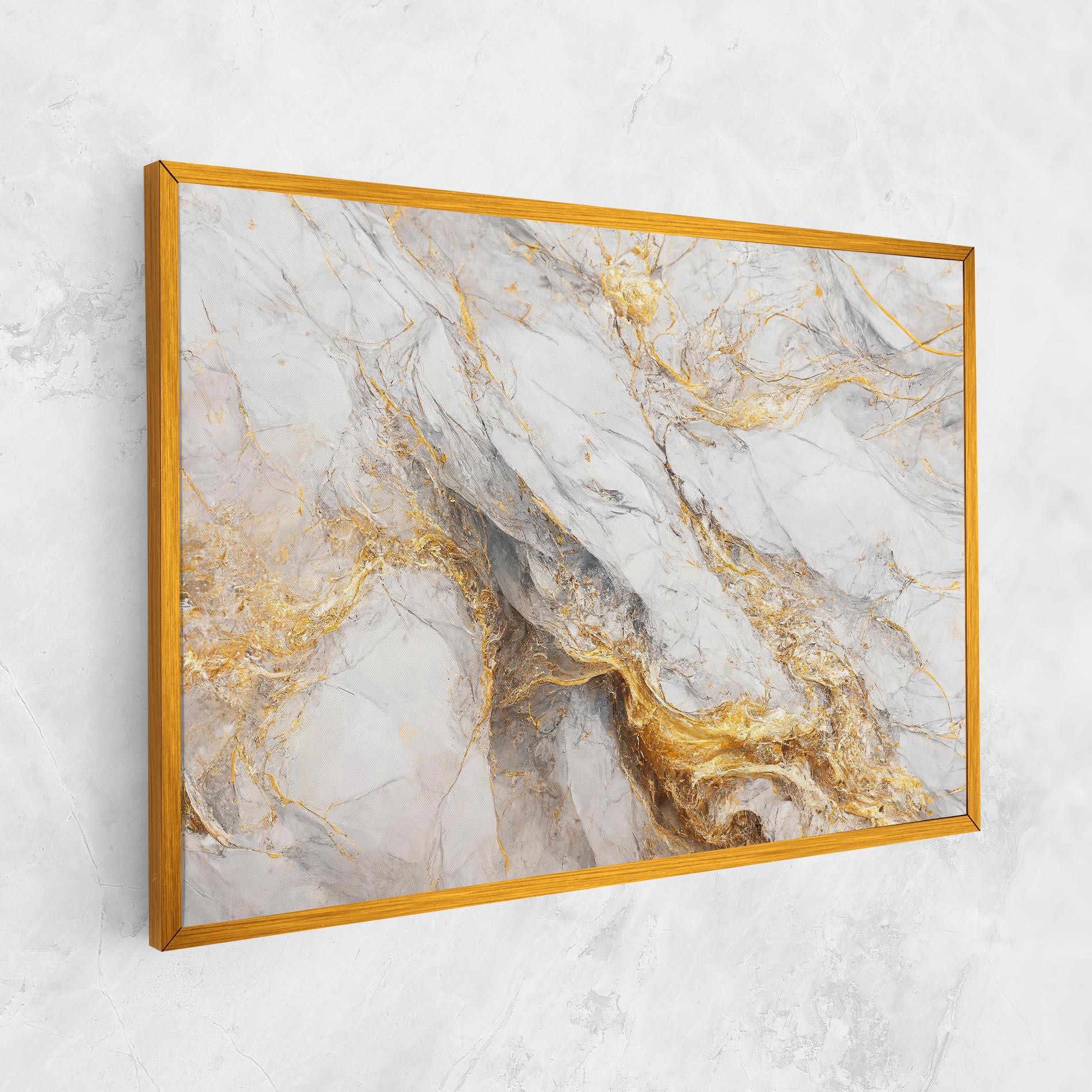 Leinwandbild Gold Liquid Grey Marble mockup 1
