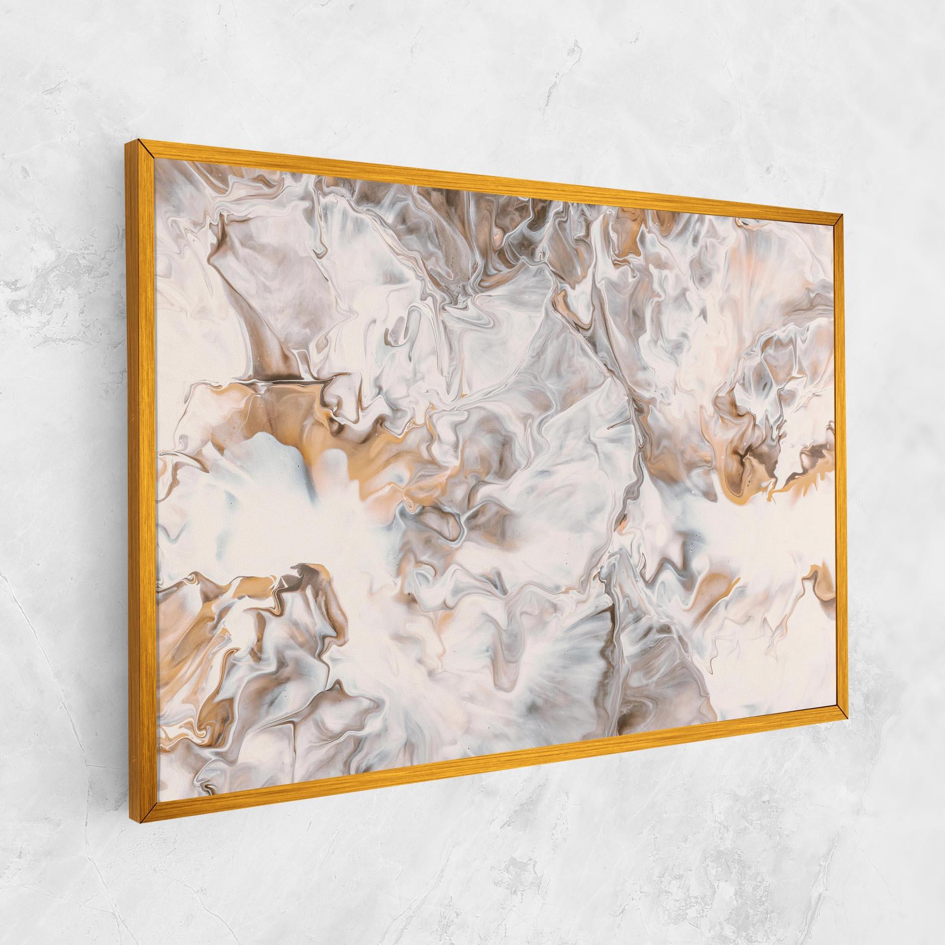 Leinwandbild White Gold Abstract mockup 1