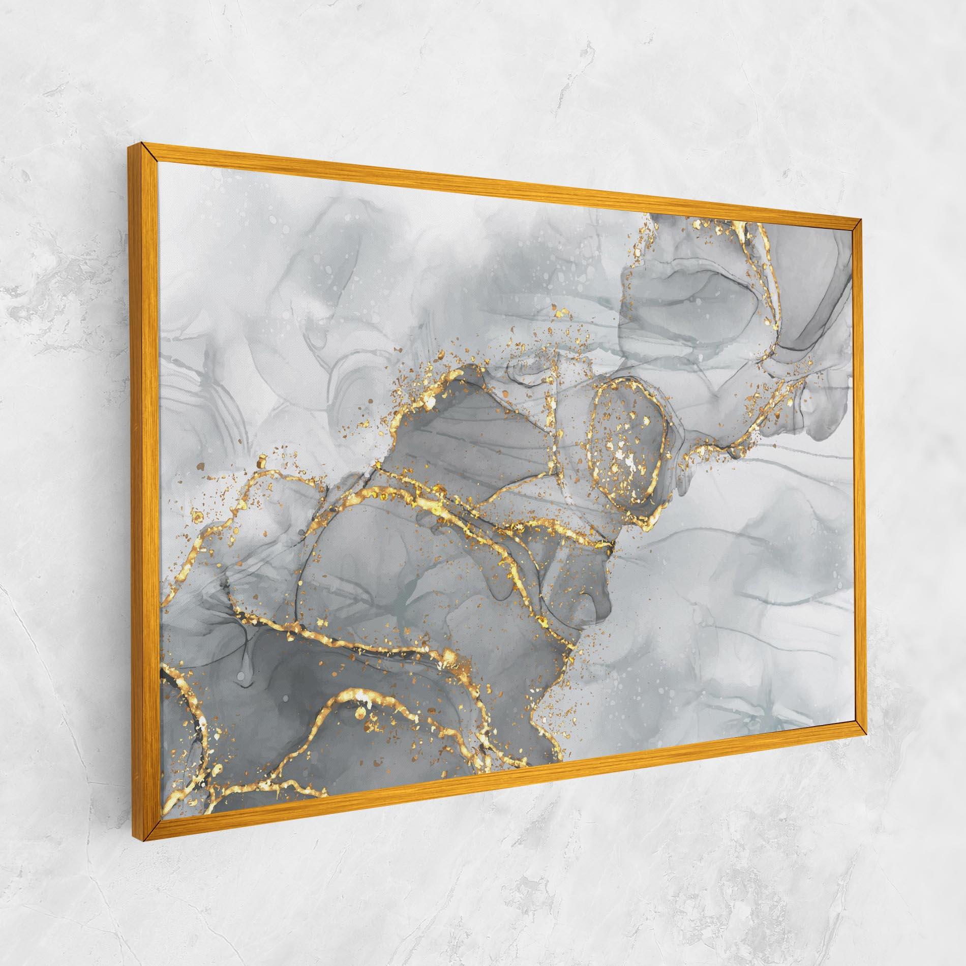 Leinwandbild White Ink Marble mockup 1