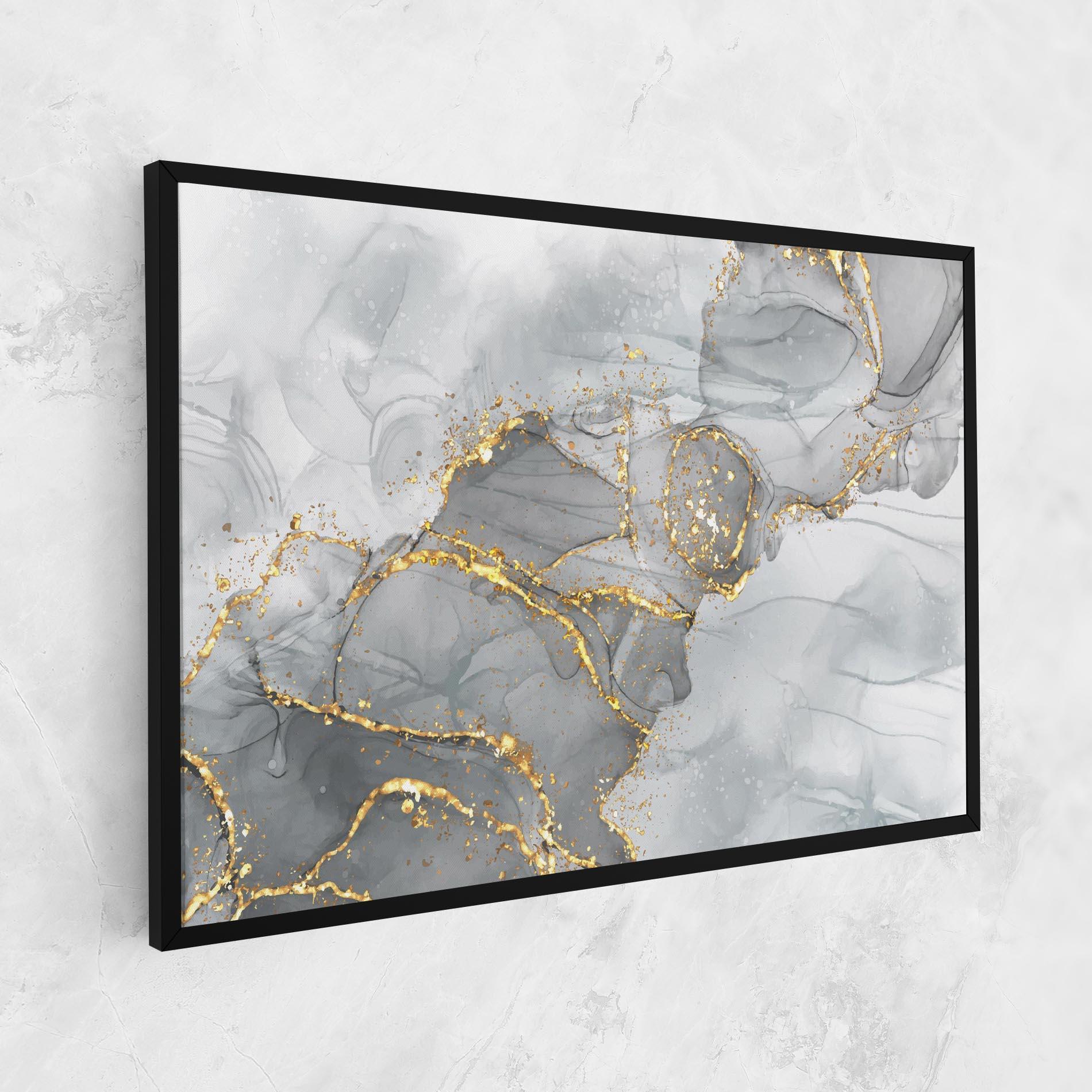 Leinwandbild White Ink Marble mockup 1