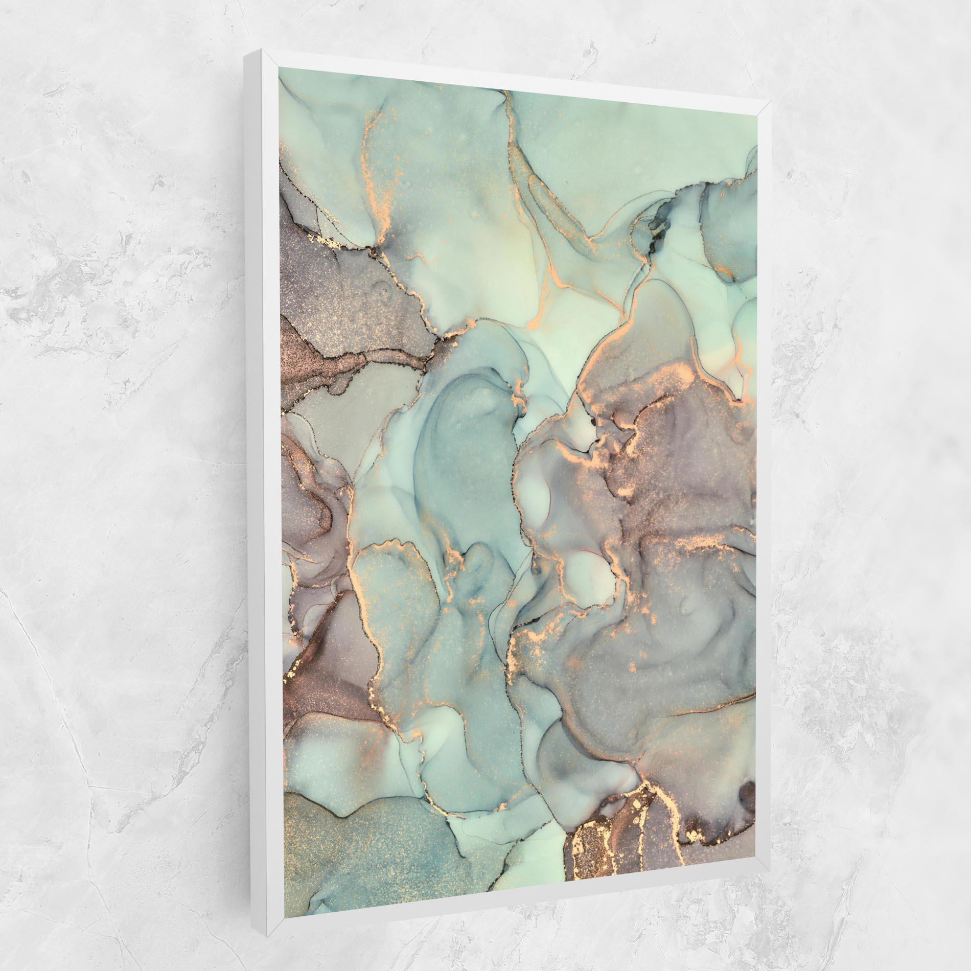 Leinwandbild Abstract Turquoise Marble mockup 1
