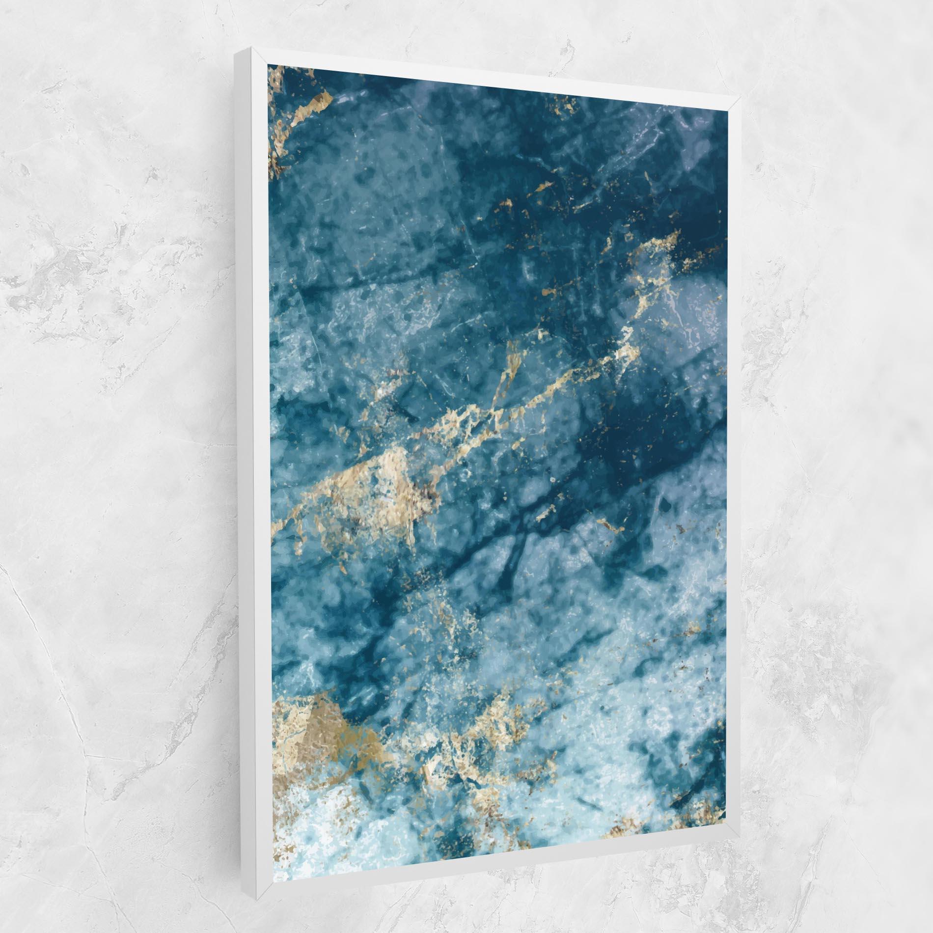 Leinwandbild Blue Water Marble mockup 1
